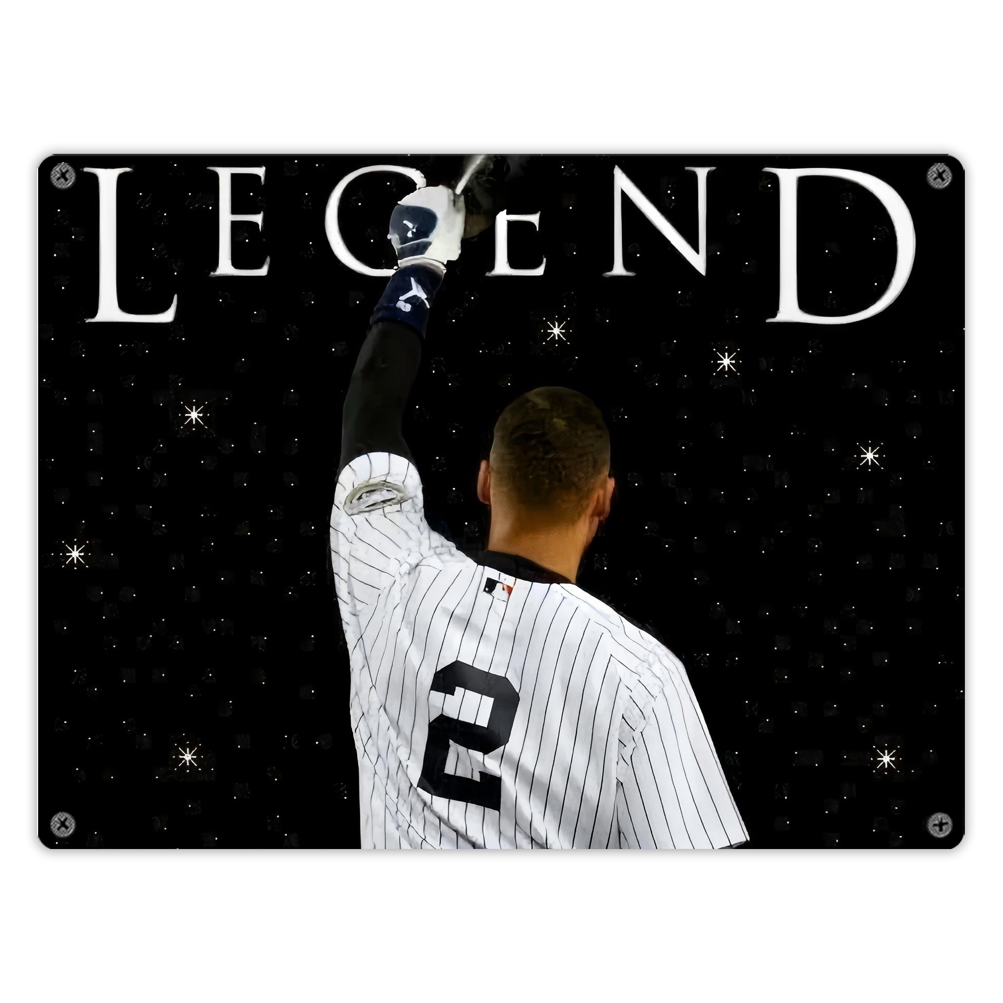 Derek Jeter 73 Vintage Metal Tin Sign 16x12 – Full-Print Iron Wall Decor – Durable, Fade-Resistant – Easy To Hang – Ideal For Home, Bar, Kitchen & Office Decor