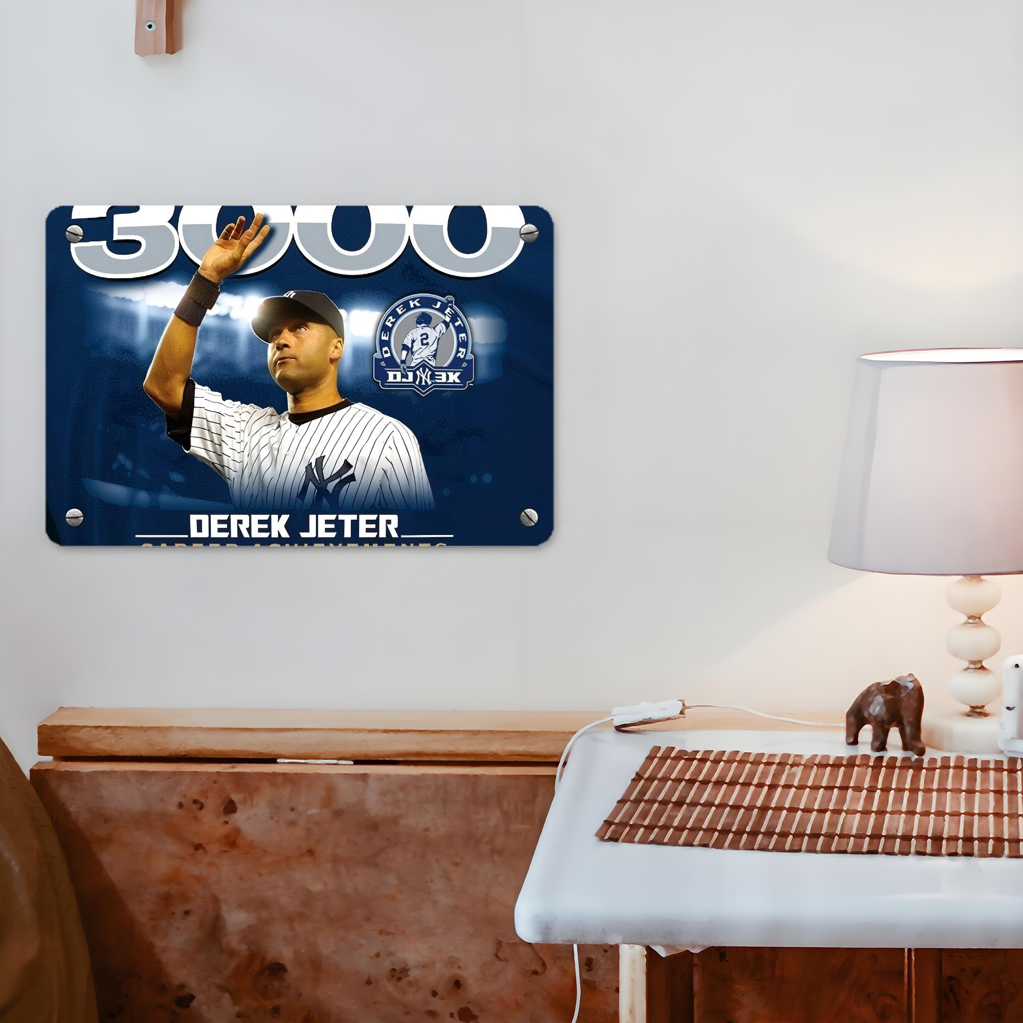 Derek Jeter 24 Metal Tin Sign 12x8inch - Premium Full-Print Decorative Wall Art, Durable Rust-Resistant Metal Plaque For Living Room, Bedroom, Kitchen, Office, Bar Décor