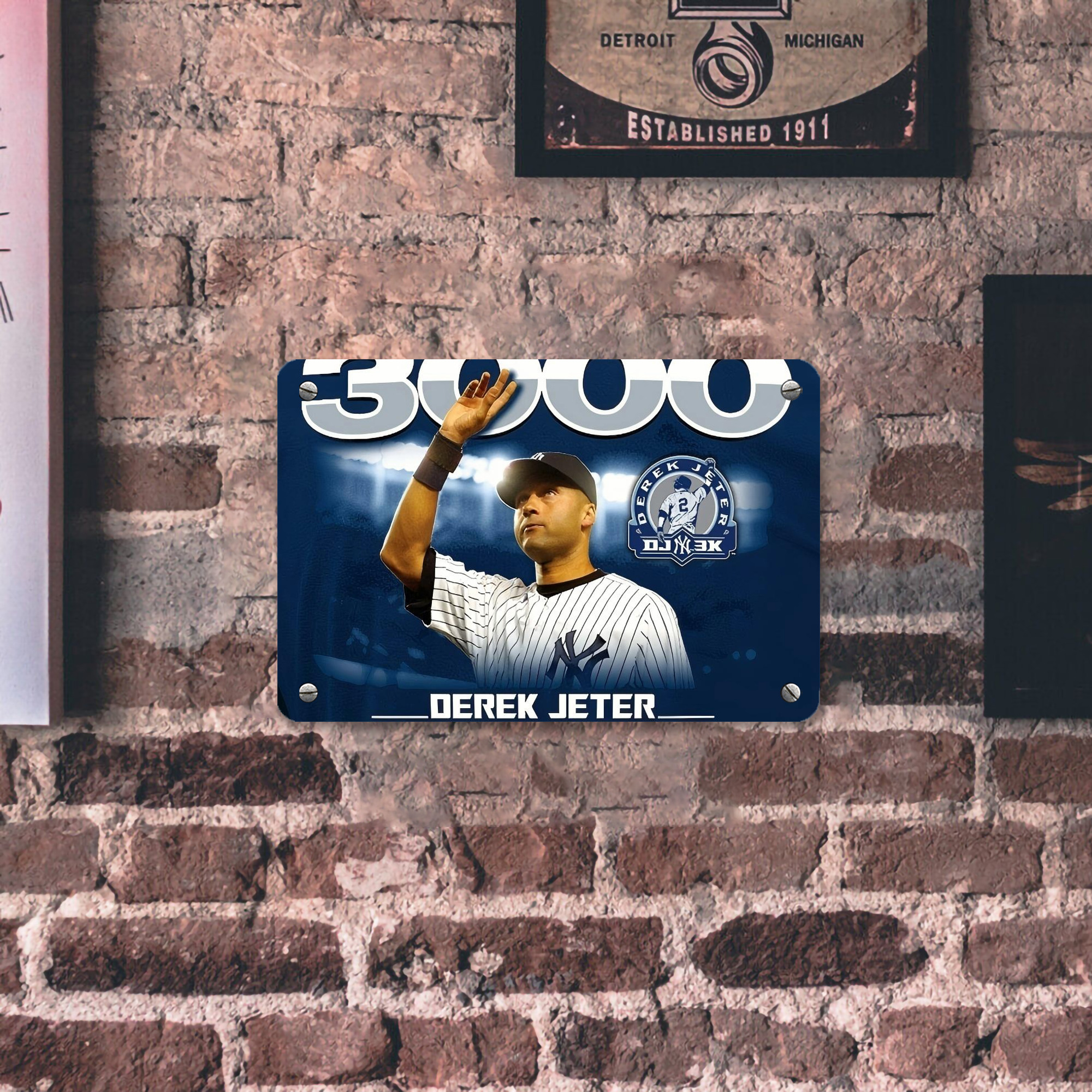 Derek Jeter 24 Metal Tin Sign 12x8inch - Premium Full-Print Decorative Wall Art, Durable Rust-Resistant Metal Plaque For Living Room, Bedroom, Kitchen, Office, Bar Décor