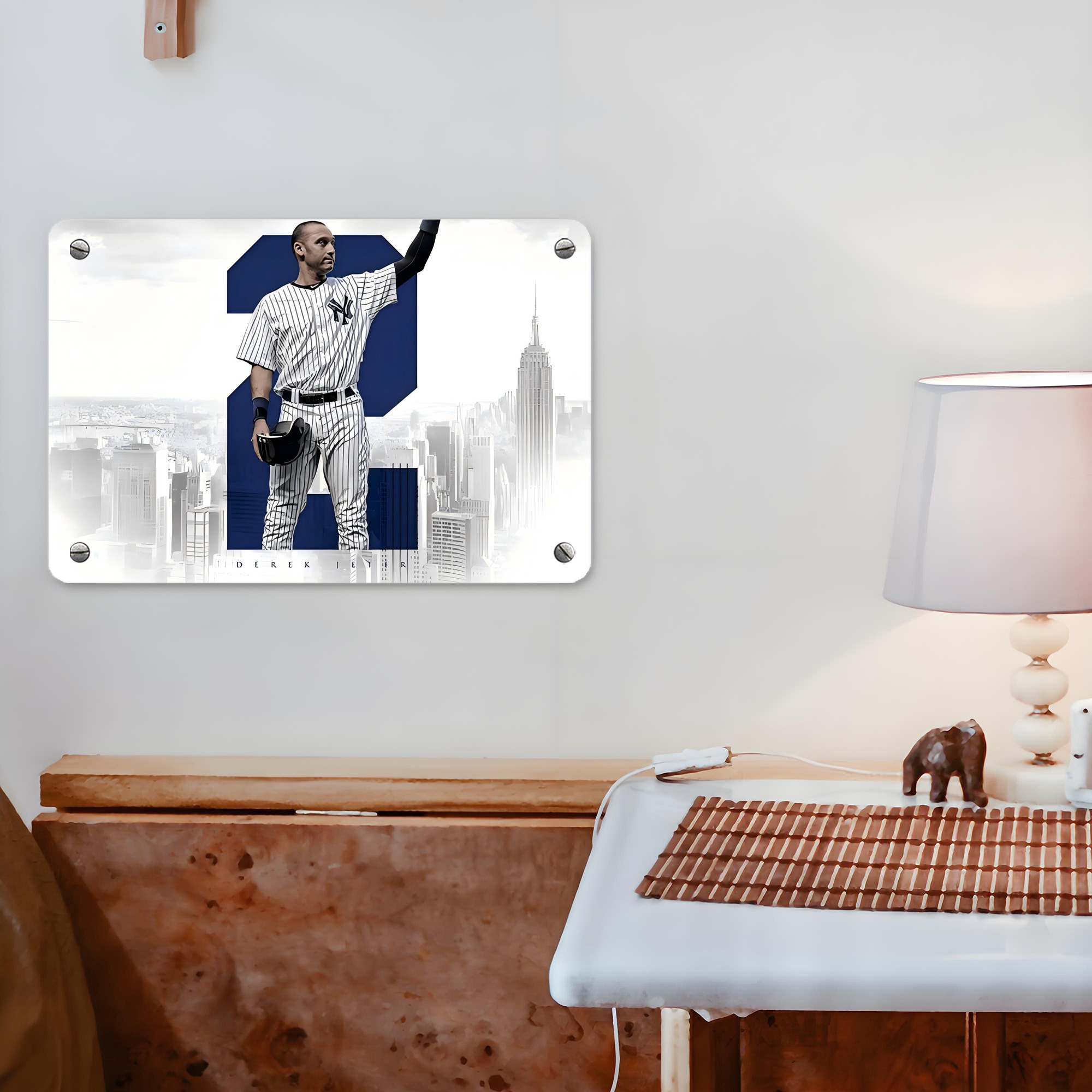 Derek Jeter 68 Metal Tin Sign 12x8inch - Premium Full-Print Decorative Wall Art, Durable Rust-Resistant Metal Plaque For Living Room, Bedroom, Kitchen, Office, Bar Décor