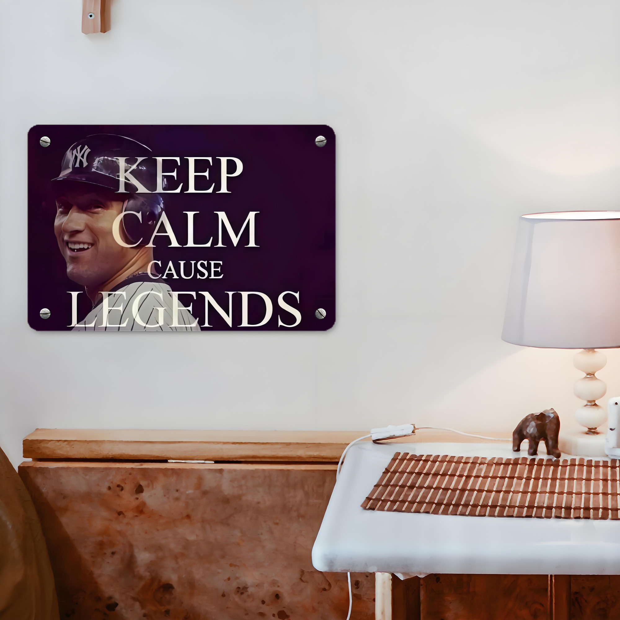 Derek Jeter 70 Metal Tin Sign 12x8inch - Premium Full-Print Decorative Wall Art, Durable Rust-Resistant Metal Plaque For Living Room, Bedroom, Kitchen, Office, Bar Décor