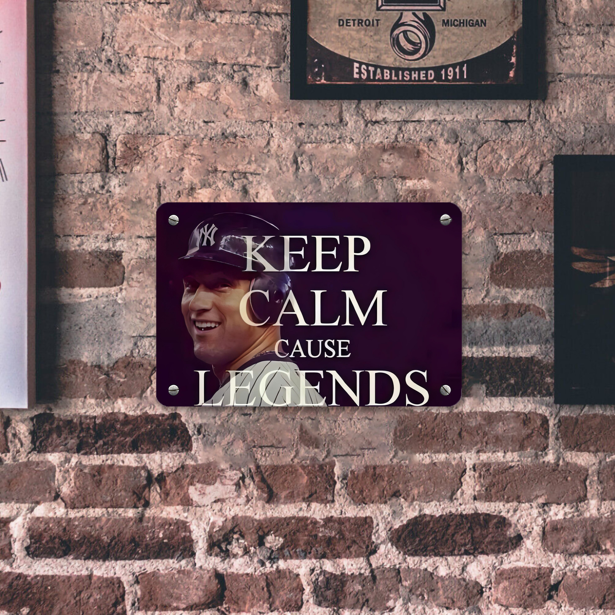 Derek Jeter 70 Metal Tin Sign 12x8inch - Premium Full-Print Decorative Wall Art, Durable Rust-Resistant Metal Plaque For Living Room, Bedroom, Kitchen, Office, Bar Décor