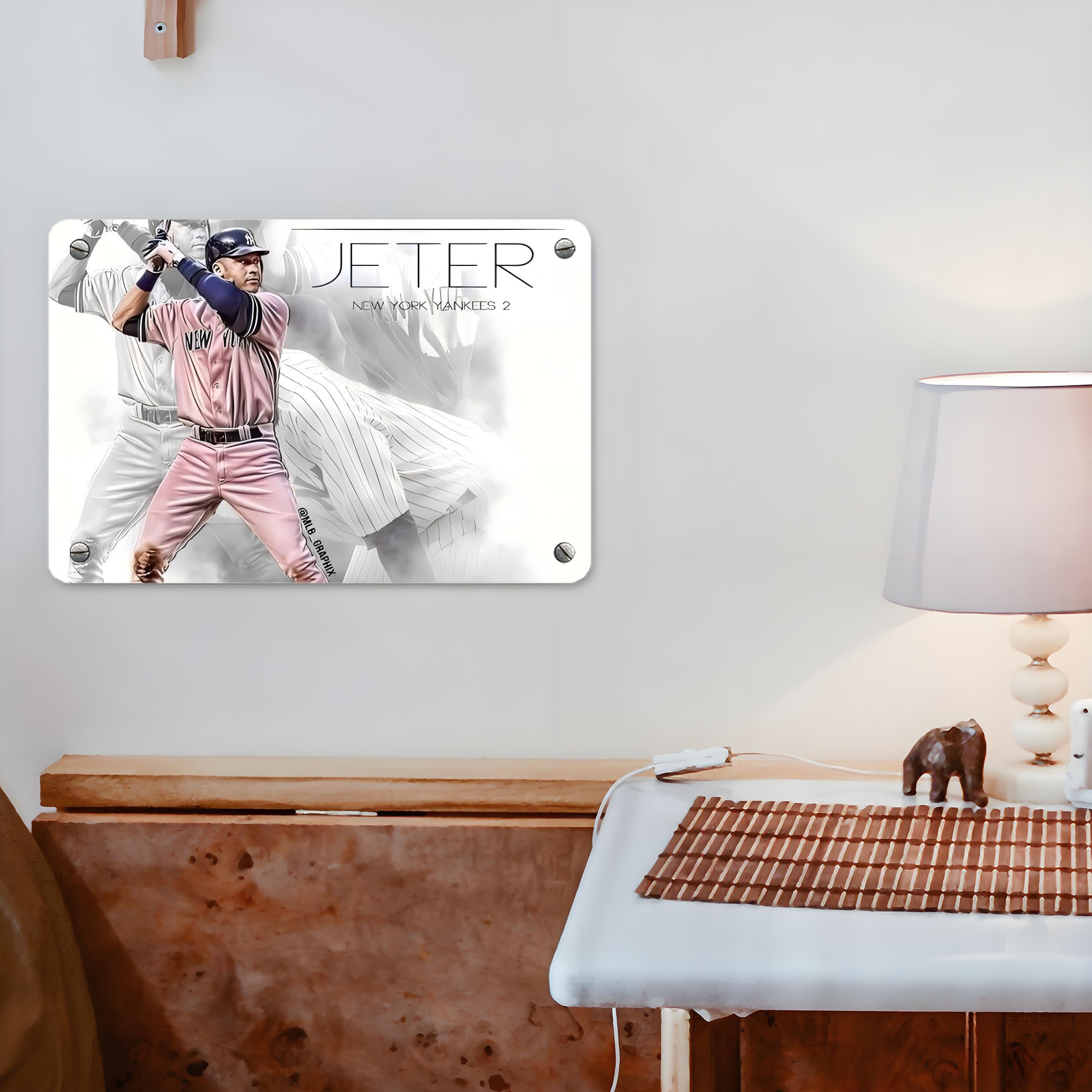 Derek Jeter 72 Metal Tin Sign 12x8inch - Premium Full-Print Decorative Wall Art, Durable Rust-Resistant Metal Plaque For Living Room, Bedroom, Kitchen, Office, Bar Décor