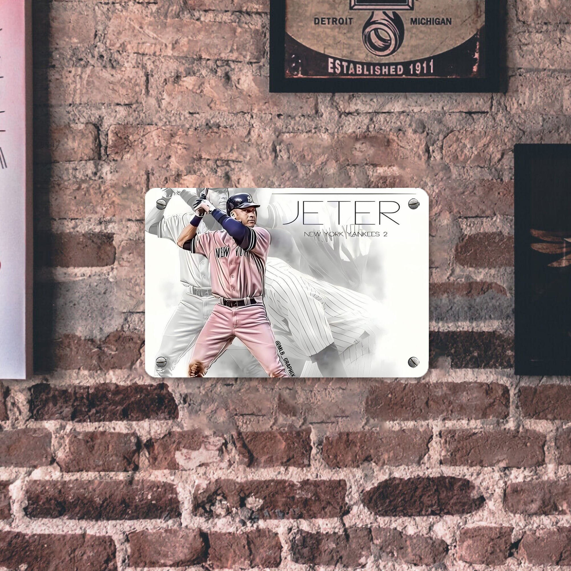 Derek Jeter 72 Metal Tin Sign 12x8inch - Premium Full-Print Decorative Wall Art, Durable Rust-Resistant Metal Plaque For Living Room, Bedroom, Kitchen, Office, Bar Décor