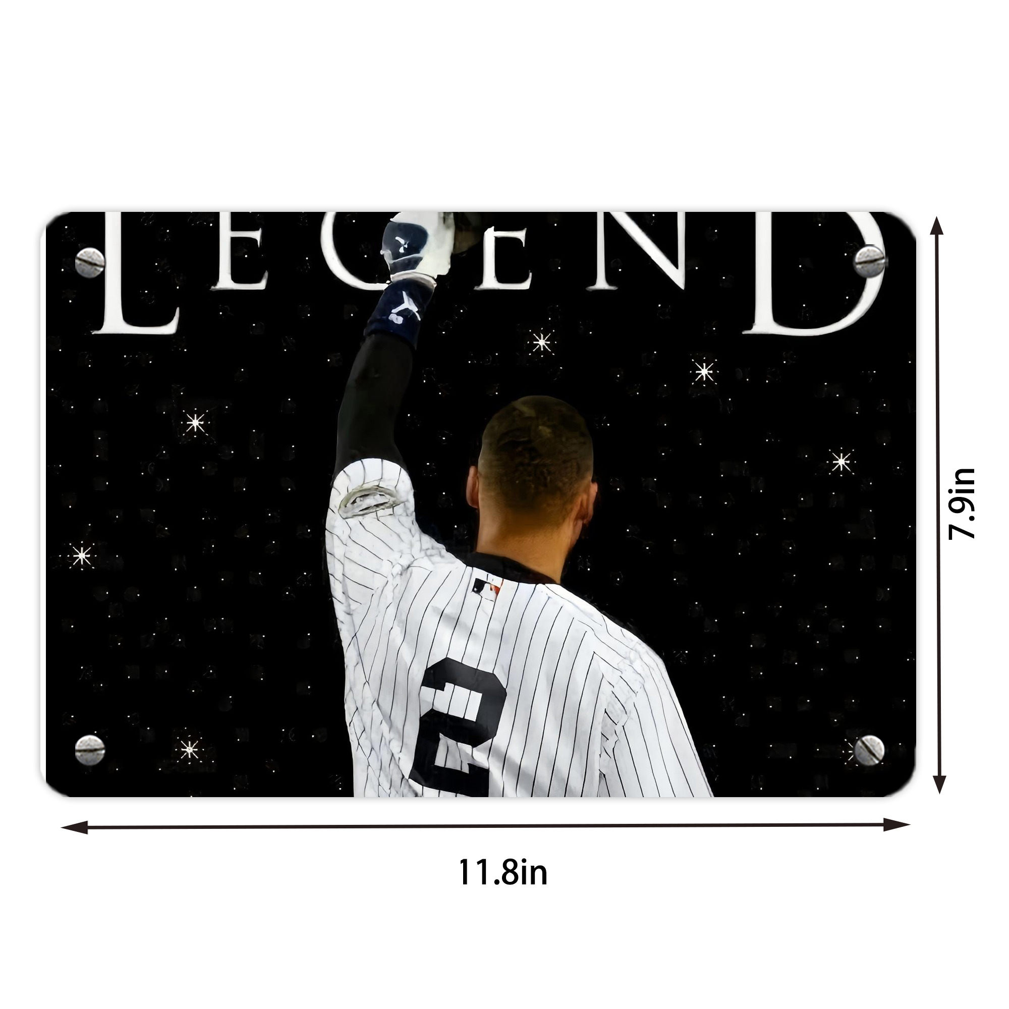 Derek Jeter 73 Metal Tin Sign 12x8inch - Premium Full-Print Decorative Wall Art, Durable Rust-Resistant Metal Plaque For Living Room, Bedroom, Kitchen, Office, Bar Décor