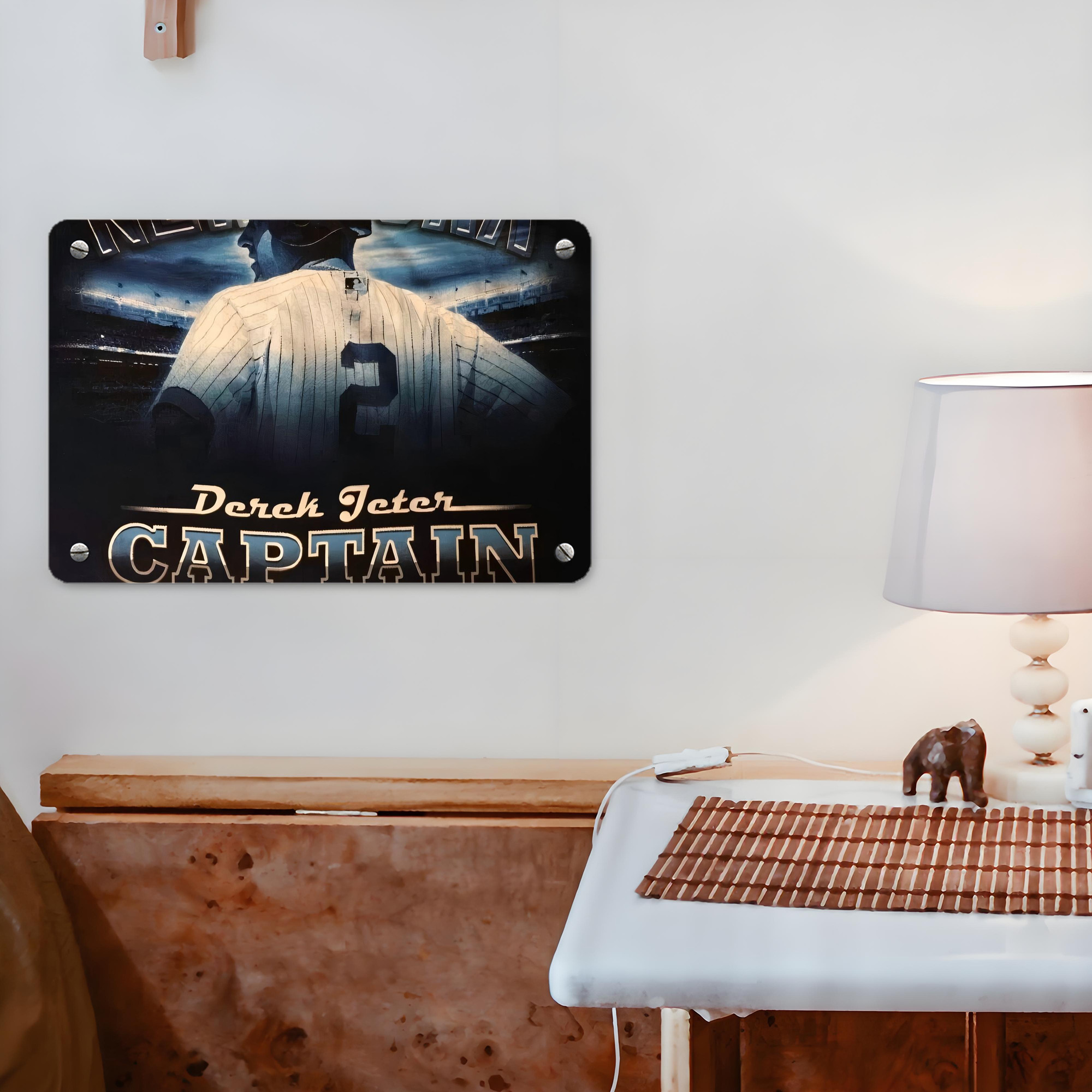 Derek Jeter 74 Metal Tin Sign 12x8inch - Premium Full-Print Decorative Wall Art, Durable Rust-Resistant Metal Plaque For Living Room, Bedroom, Kitchen, Office, Bar Décor