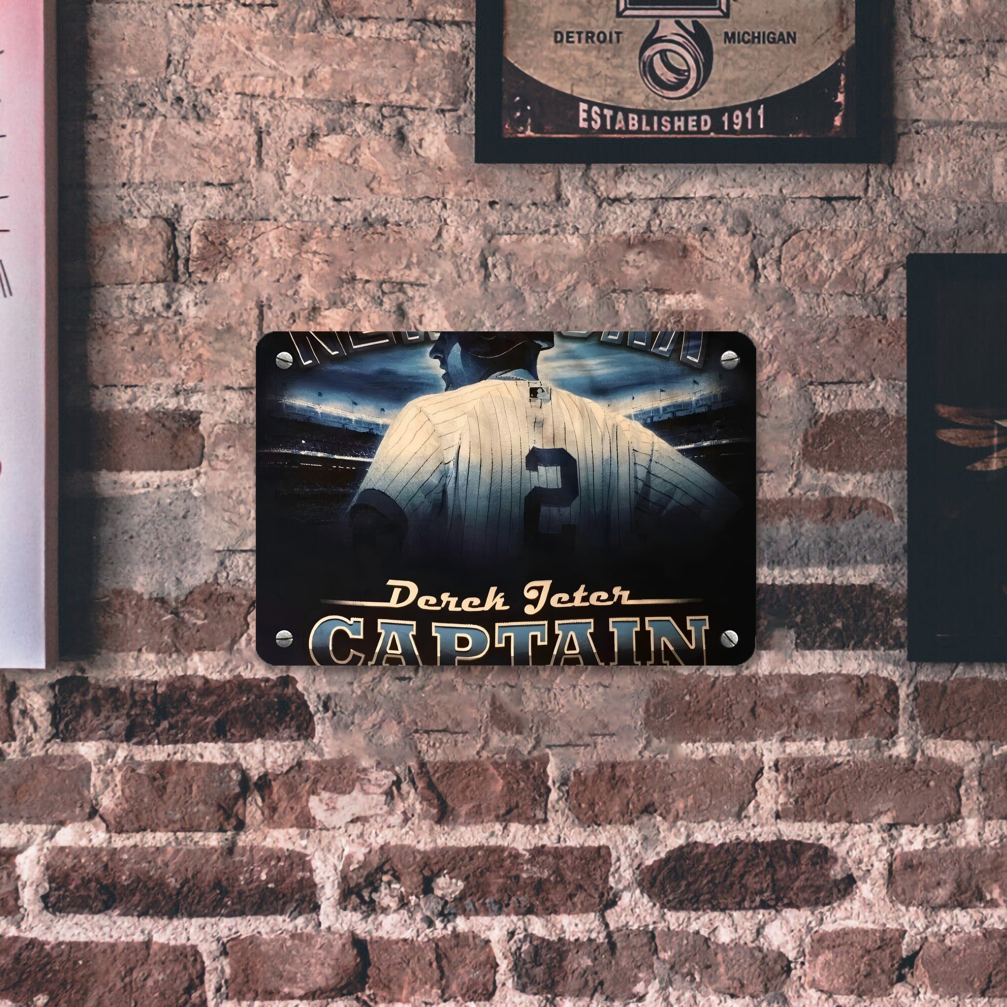 Derek Jeter 74 Metal Tin Sign 12x8inch - Premium Full-Print Decorative Wall Art, Durable Rust-Resistant Metal Plaque For Living Room, Bedroom, Kitchen, Office, Bar Décor