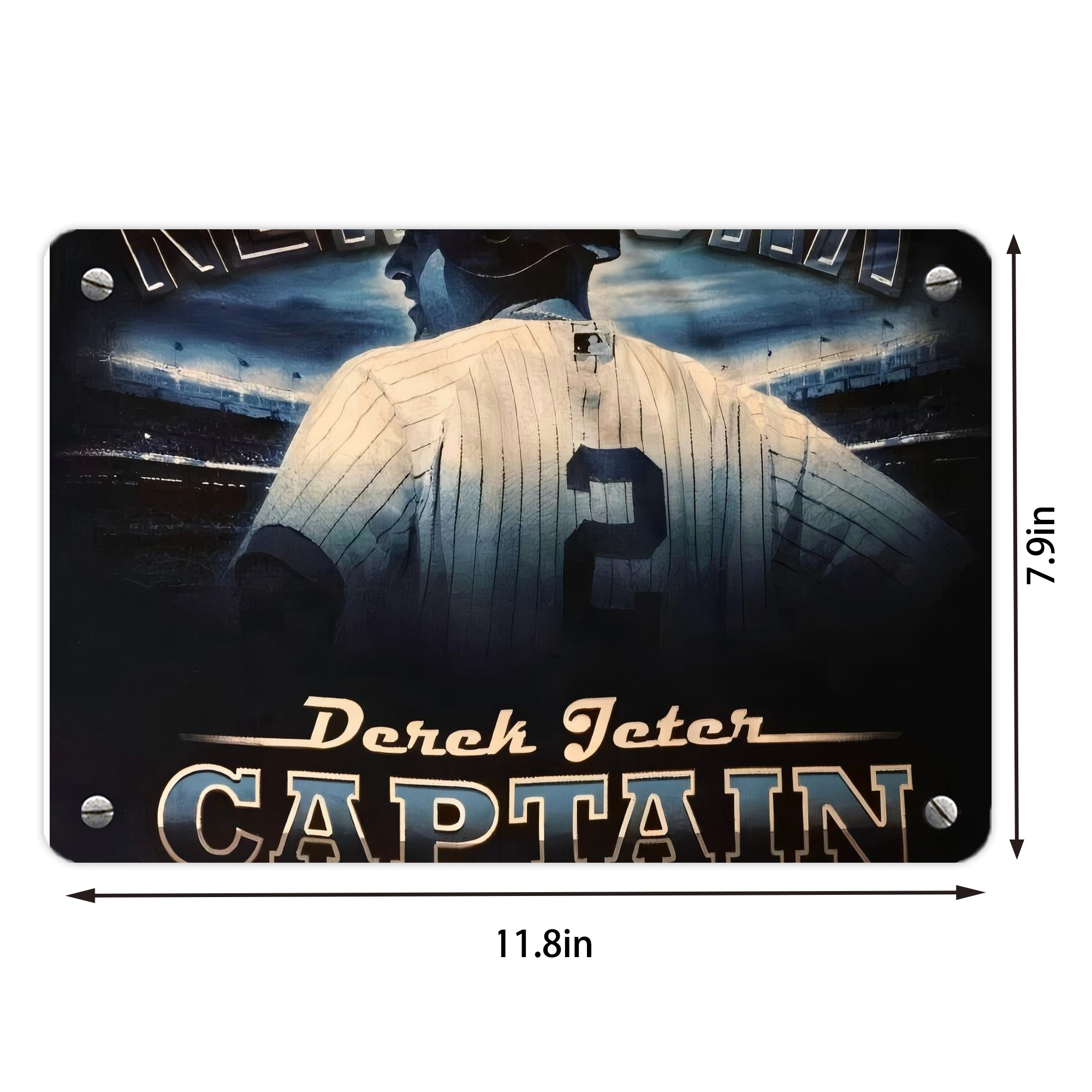 Derek Jeter 74 Metal Tin Sign 12x8inch - Premium Full-Print Decorative Wall Art, Durable Rust-Resistant Metal Plaque For Living Room, Bedroom, Kitchen, Office, Bar Décor