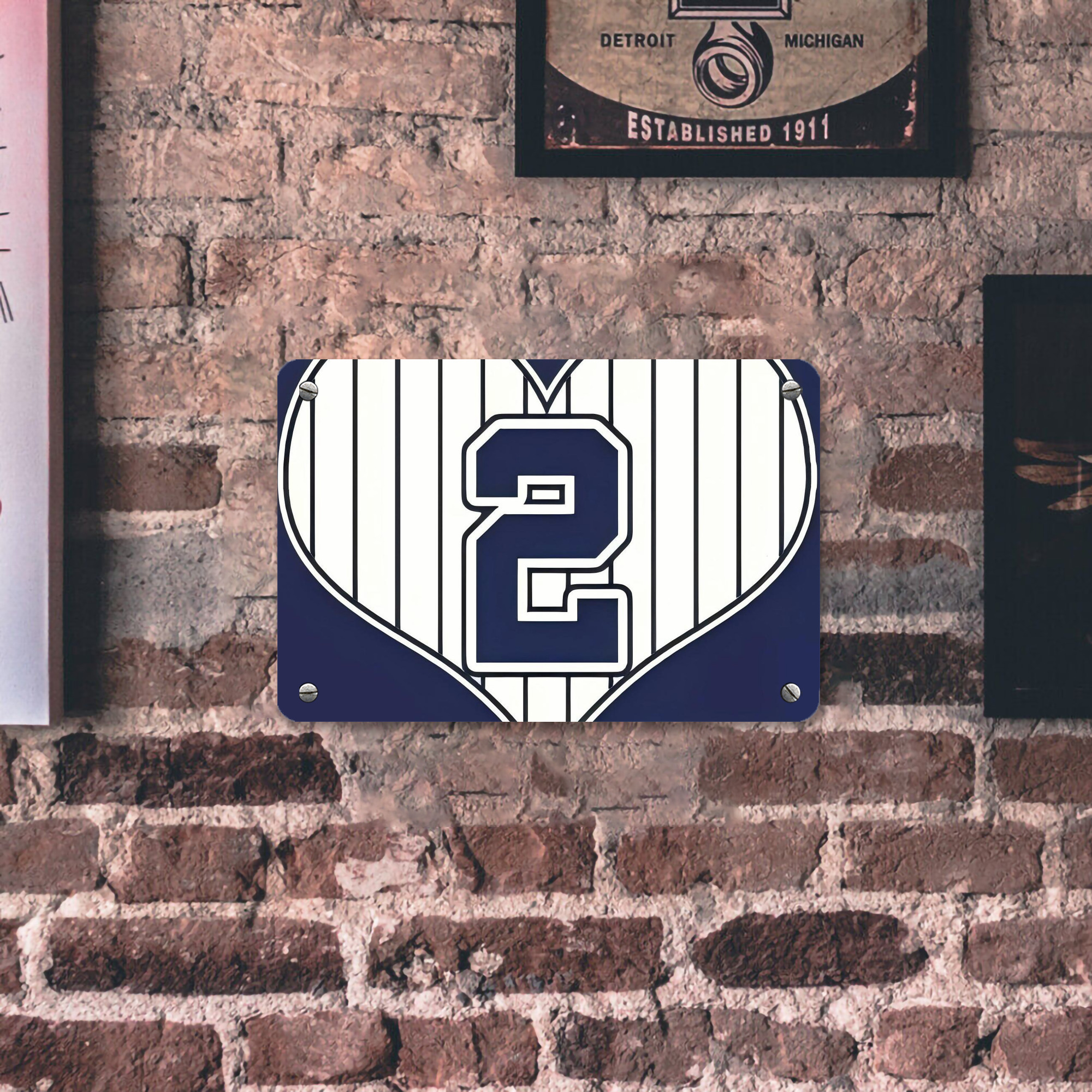 Derek Jeter 75 Metal Tin Sign 12x8inch - Premium Full-Print Decorative Wall Art, Durable Rust-Resistant Metal Plaque For Living Room, Bedroom, Kitchen, Office, Bar Décor