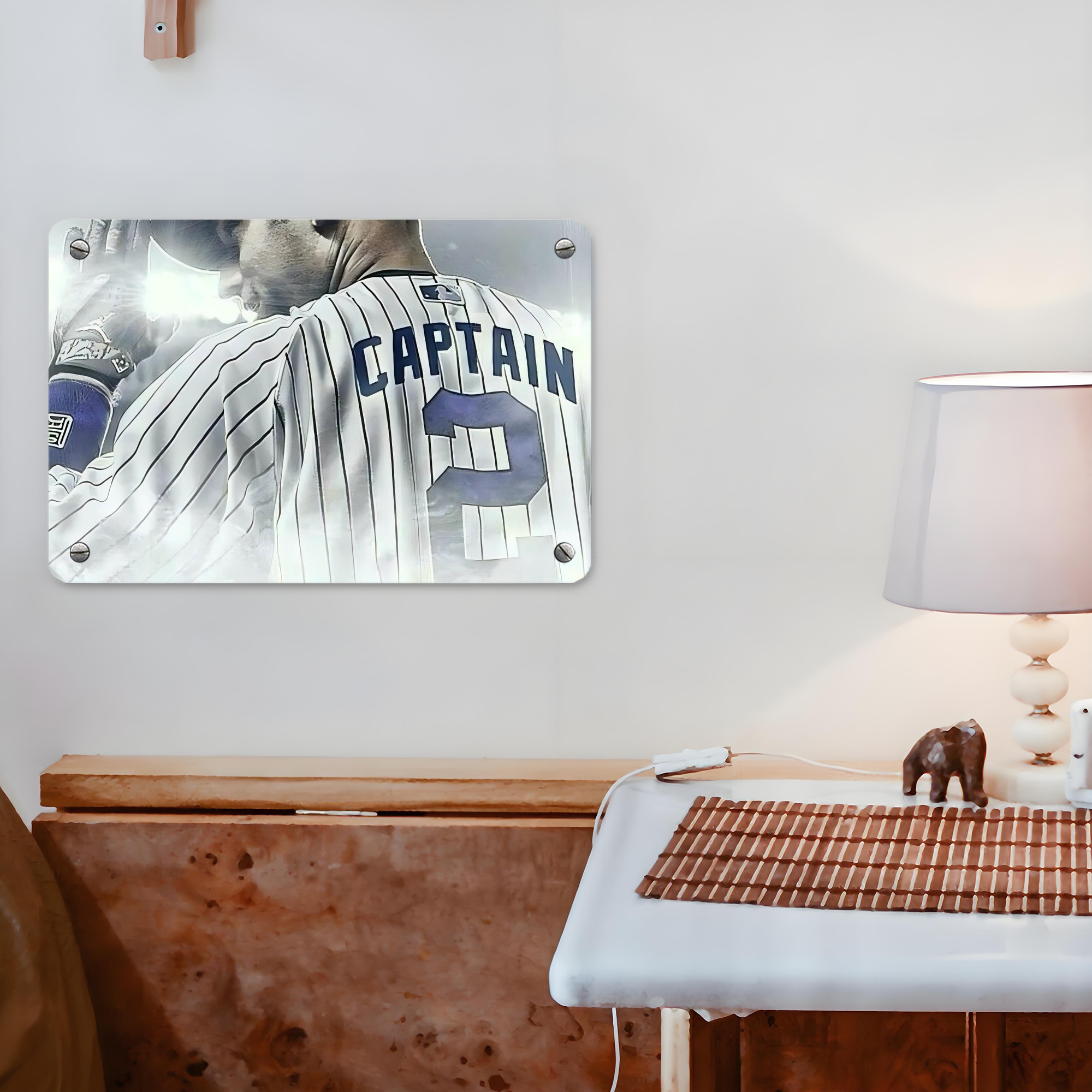 Derek Jeter 105 Metal Tin Sign 12x8inch - Premium Full-Print Decorative Wall Art, Durable Rust-Resistant Metal Plaque For Living Room, Bedroom, Kitchen, Office, Bar Décor