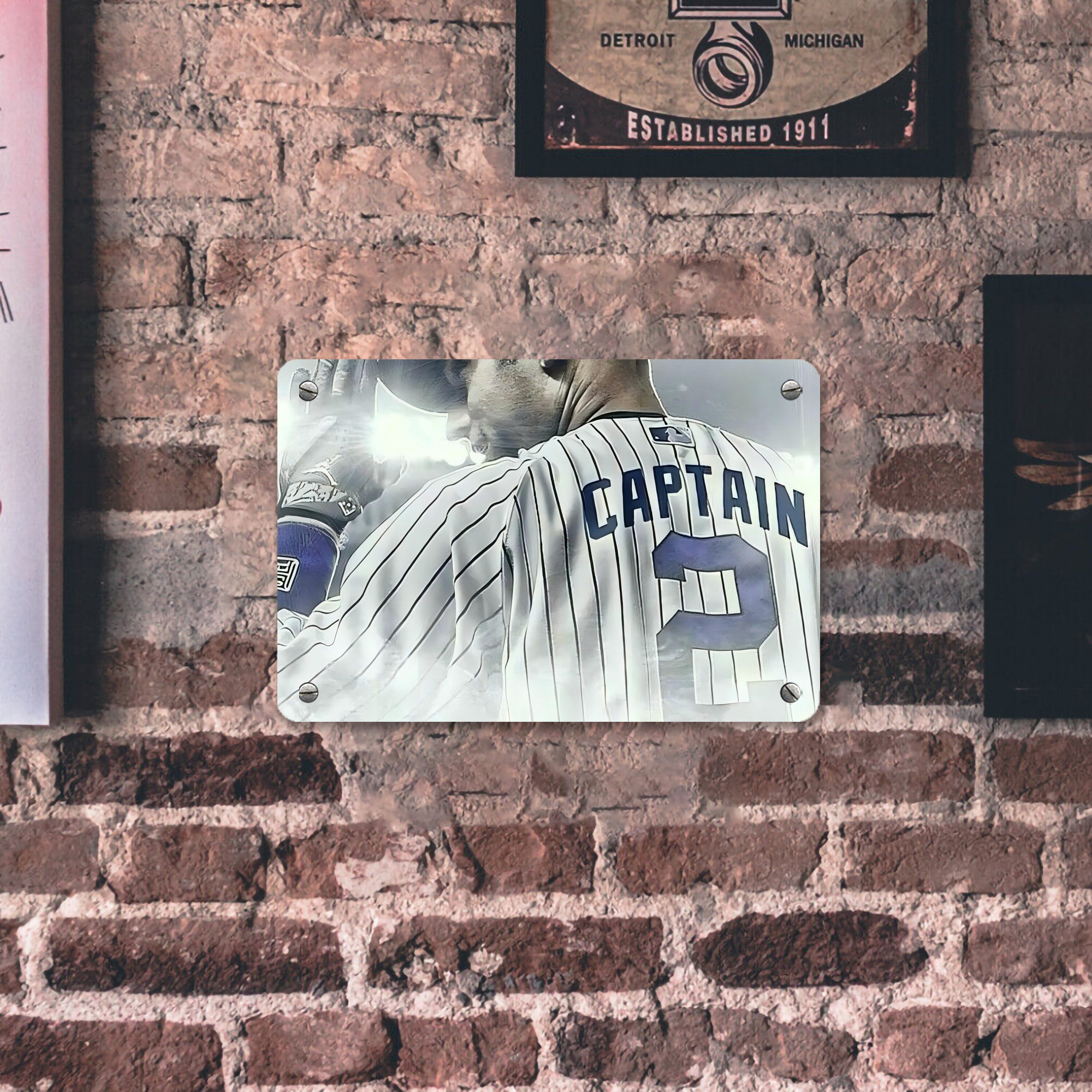 Derek Jeter 105 Metal Tin Sign 12x8inch - Premium Full-Print Decorative Wall Art, Durable Rust-Resistant Metal Plaque For Living Room, Bedroom, Kitchen, Office, Bar Décor