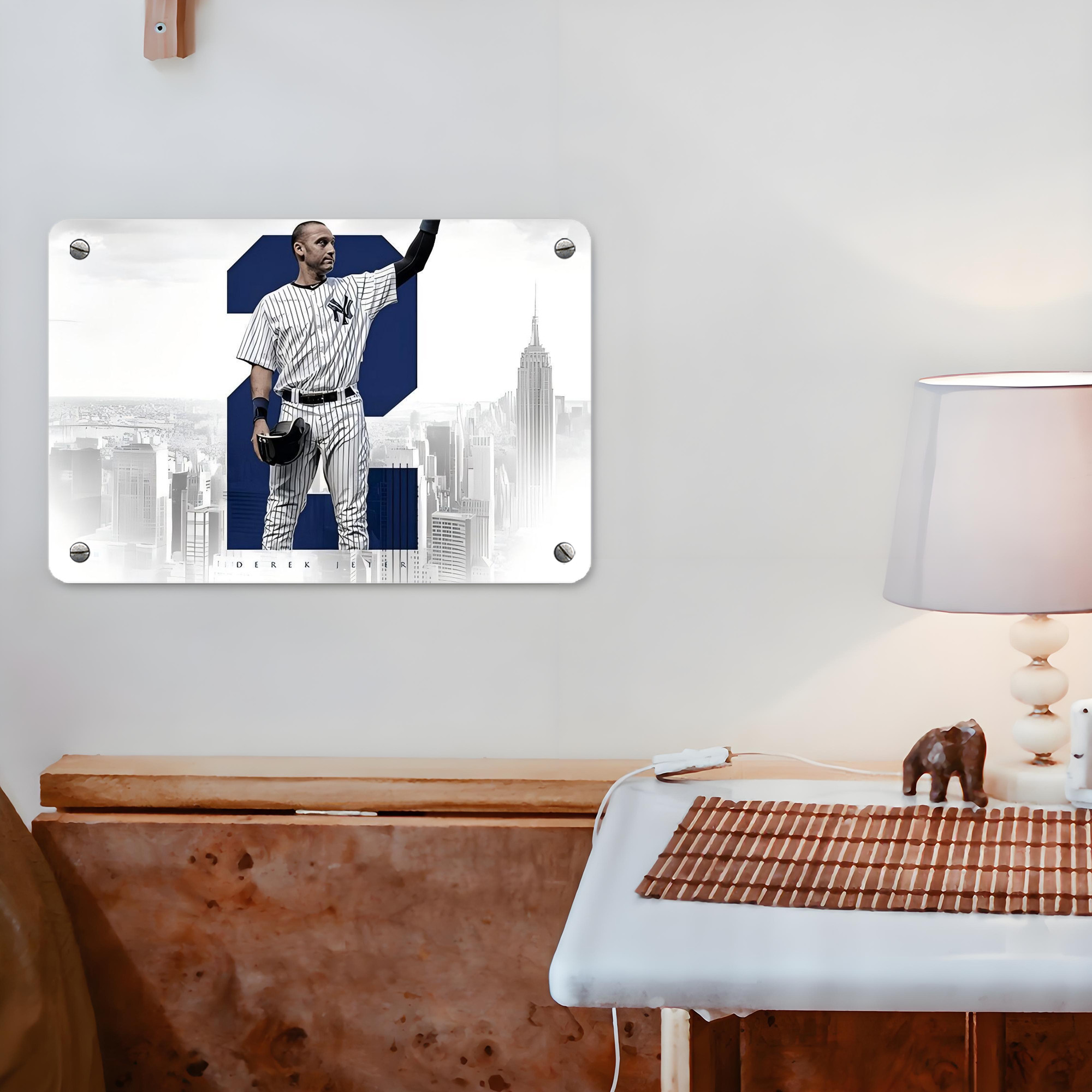 Derek Jeter 110 Metal Tin Sign 12x8inch - Premium Full-Print Decorative Wall Art, Durable Rust-Resistant Metal Plaque For Living Room, Bedroom, Kitchen, Office, Bar Décor