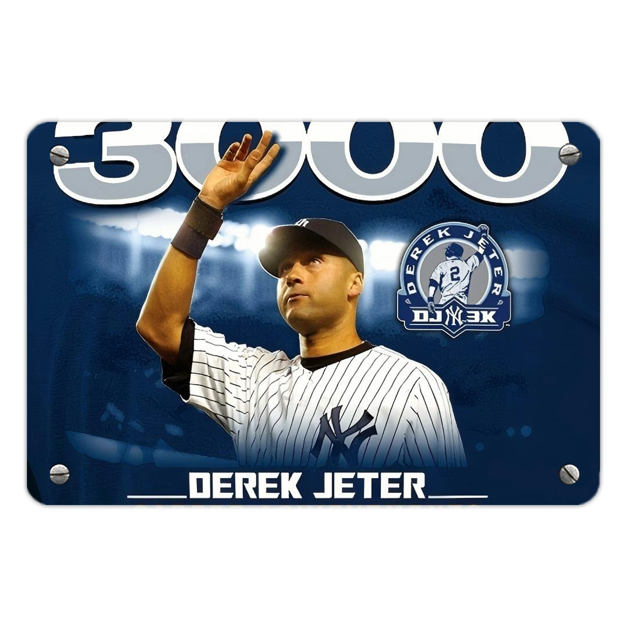 Derek Jeter 24 Metal Tin Sign 12x8inch - Premium Full-Print Decorative Wall Art, Durable Rust-Resistant Metal Plaque For Living Room, Bedroom, Kitchen, Office, Bar Décor