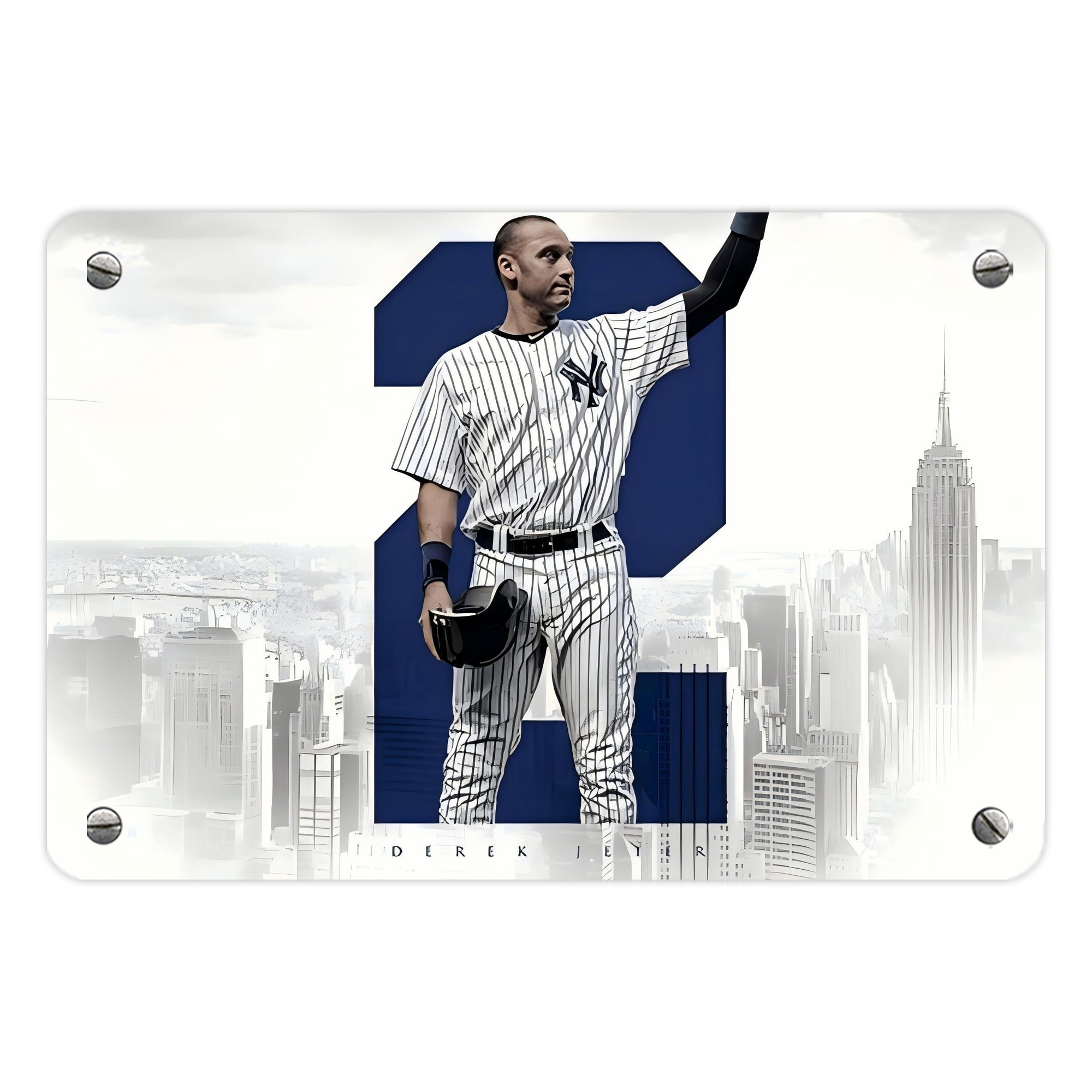 Derek Jeter 68 Metal Tin Sign 12x8inch - Premium Full-Print Decorative Wall Art, Durable Rust-Resistant Metal Plaque For Living Room, Bedroom, Kitchen, Office, Bar Décor