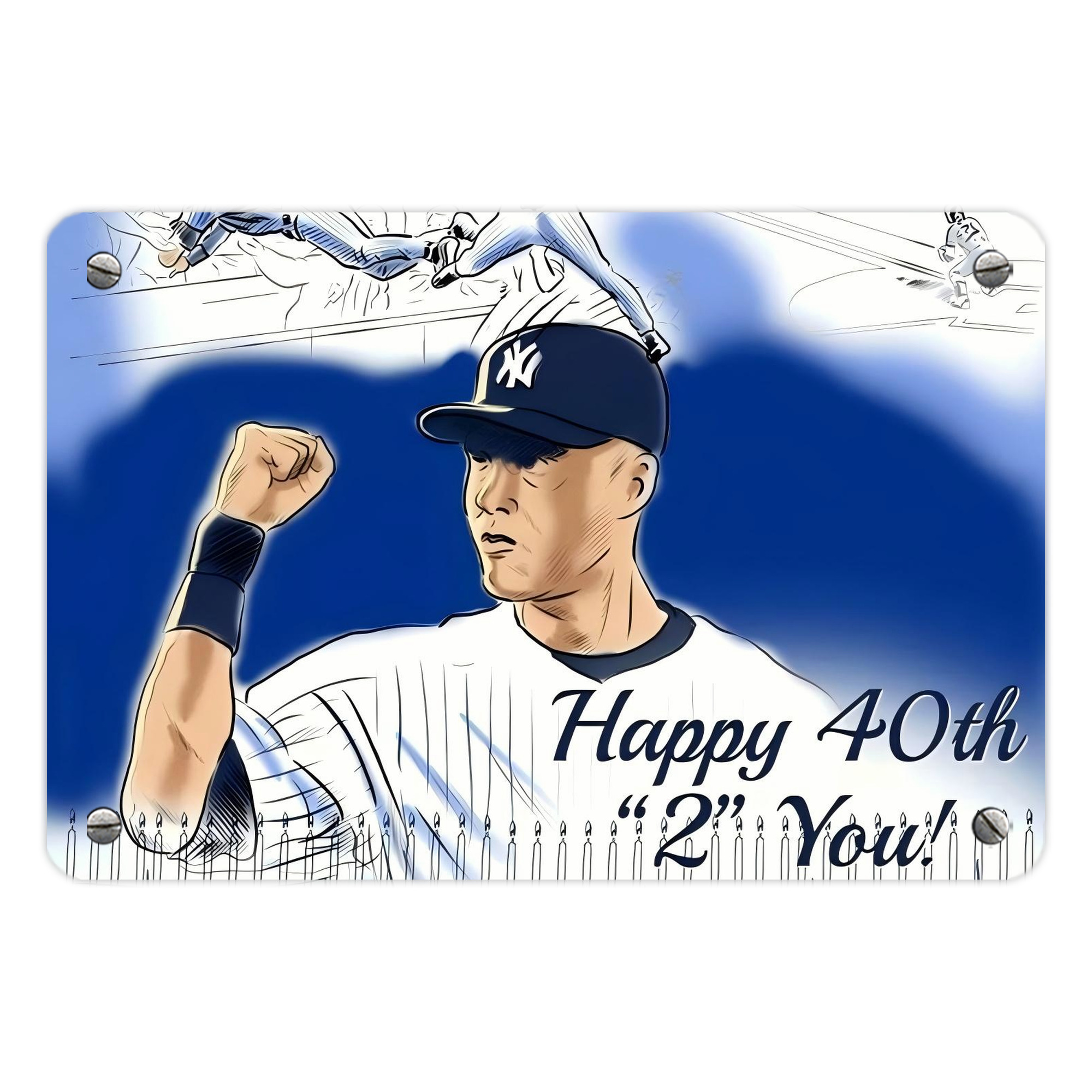 Derek Jeter 69 Metal Tin Sign 12x8inch - Premium Full-Print Decorative Wall Art, Durable Rust-Resistant Metal Plaque For Living Room, Bedroom, Kitchen, Office, Bar Décor
