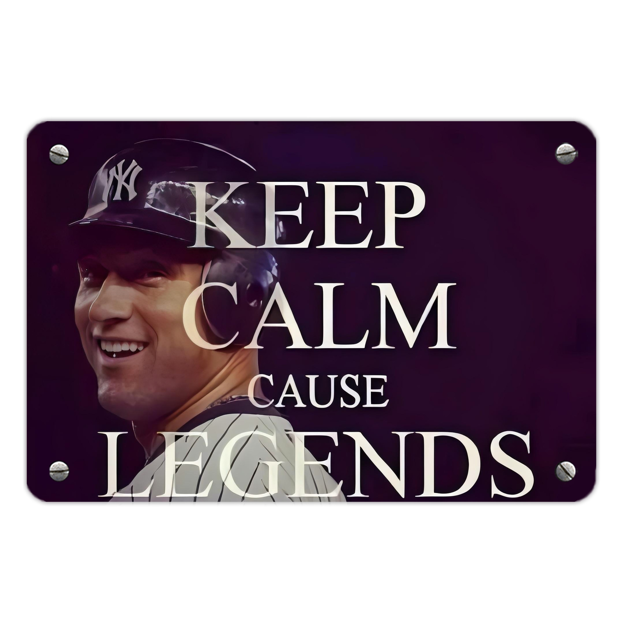 Derek Jeter 70 Metal Tin Sign 12x8inch - Premium Full-Print Decorative Wall Art, Durable Rust-Resistant Metal Plaque For Living Room, Bedroom, Kitchen, Office, Bar Décor