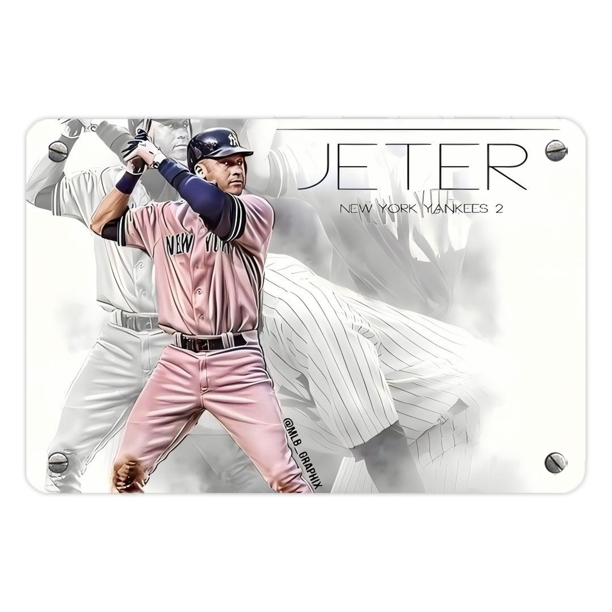 Derek Jeter 72 Metal Tin Sign 12x8inch - Premium Full-Print Decorative Wall Art, Durable Rust-Resistant Metal Plaque For Living Room, Bedroom, Kitchen, Office, Bar Décor