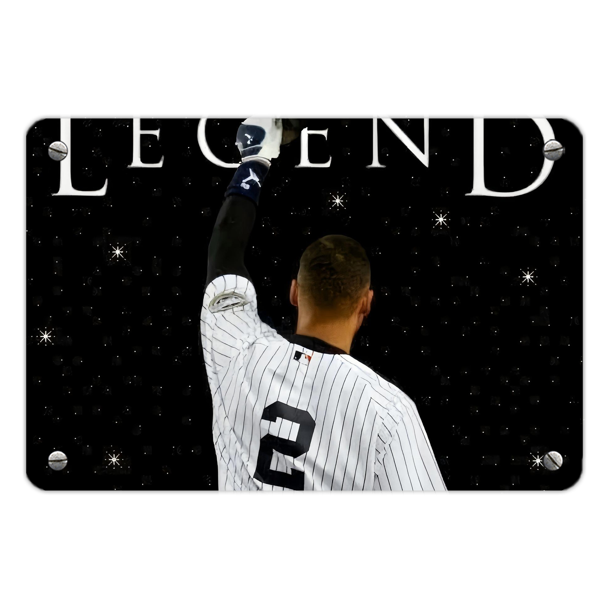 Derek Jeter 73 Metal Tin Sign 12x8inch - Premium Full-Print Decorative Wall Art, Durable Rust-Resistant Metal Plaque For Living Room, Bedroom, Kitchen, Office, Bar Décor