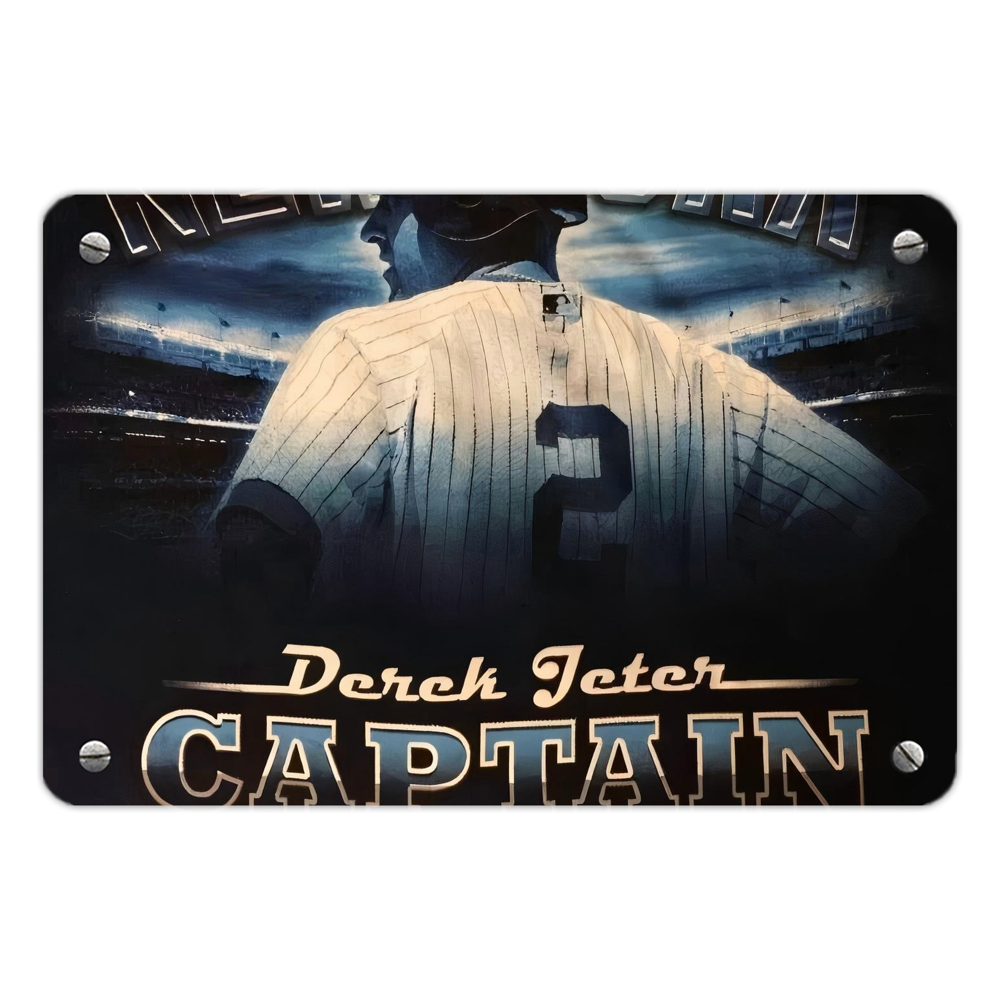 Derek Jeter 74 Metal Tin Sign 12x8inch - Premium Full-Print Decorative Wall Art, Durable Rust-Resistant Metal Plaque For Living Room, Bedroom, Kitchen, Office, Bar Décor