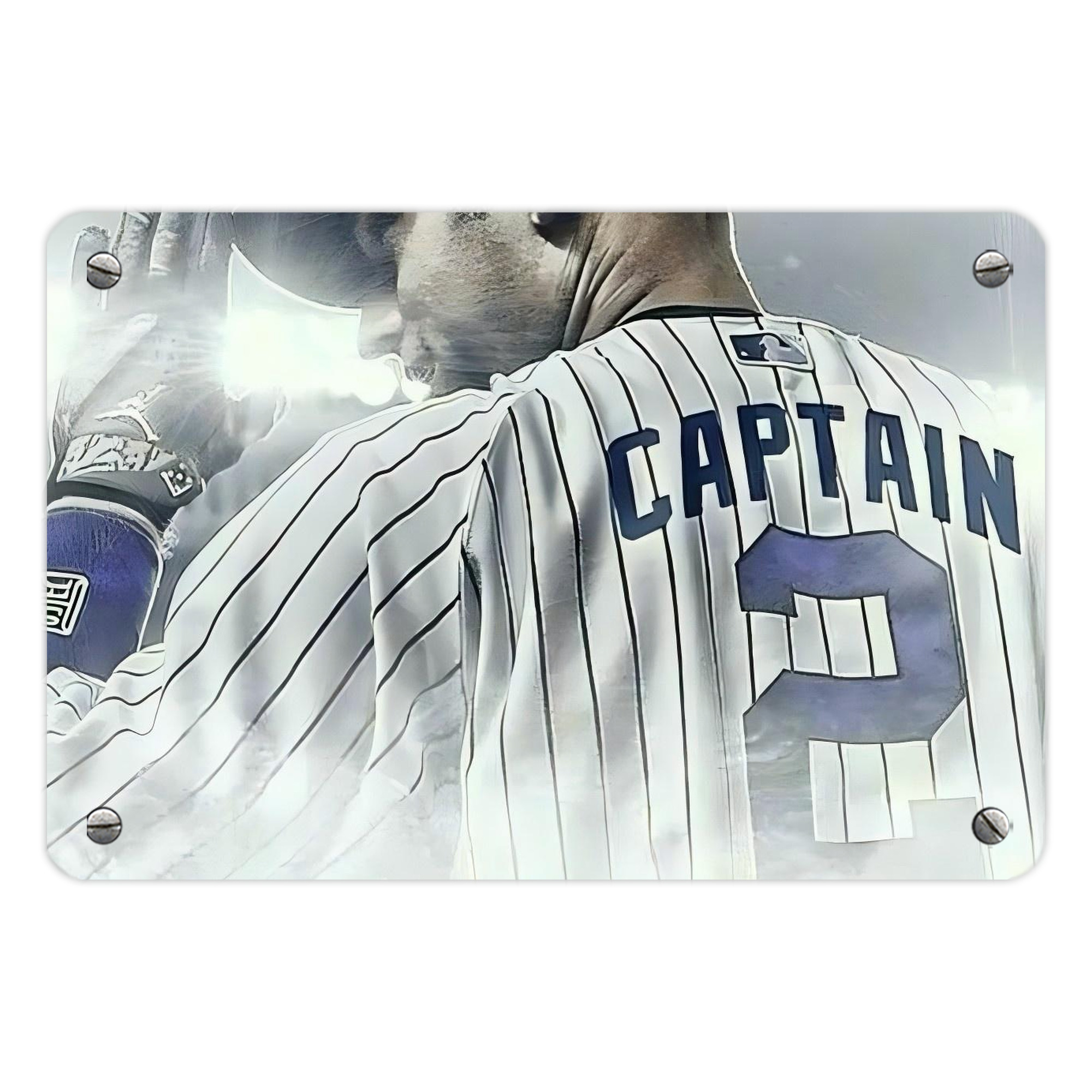 Derek Jeter 105 Metal Tin Sign 12x8inch - Premium Full-Print Decorative Wall Art, Durable Rust-Resistant Metal Plaque For Living Room, Bedroom, Kitchen, Office, Bar Décor