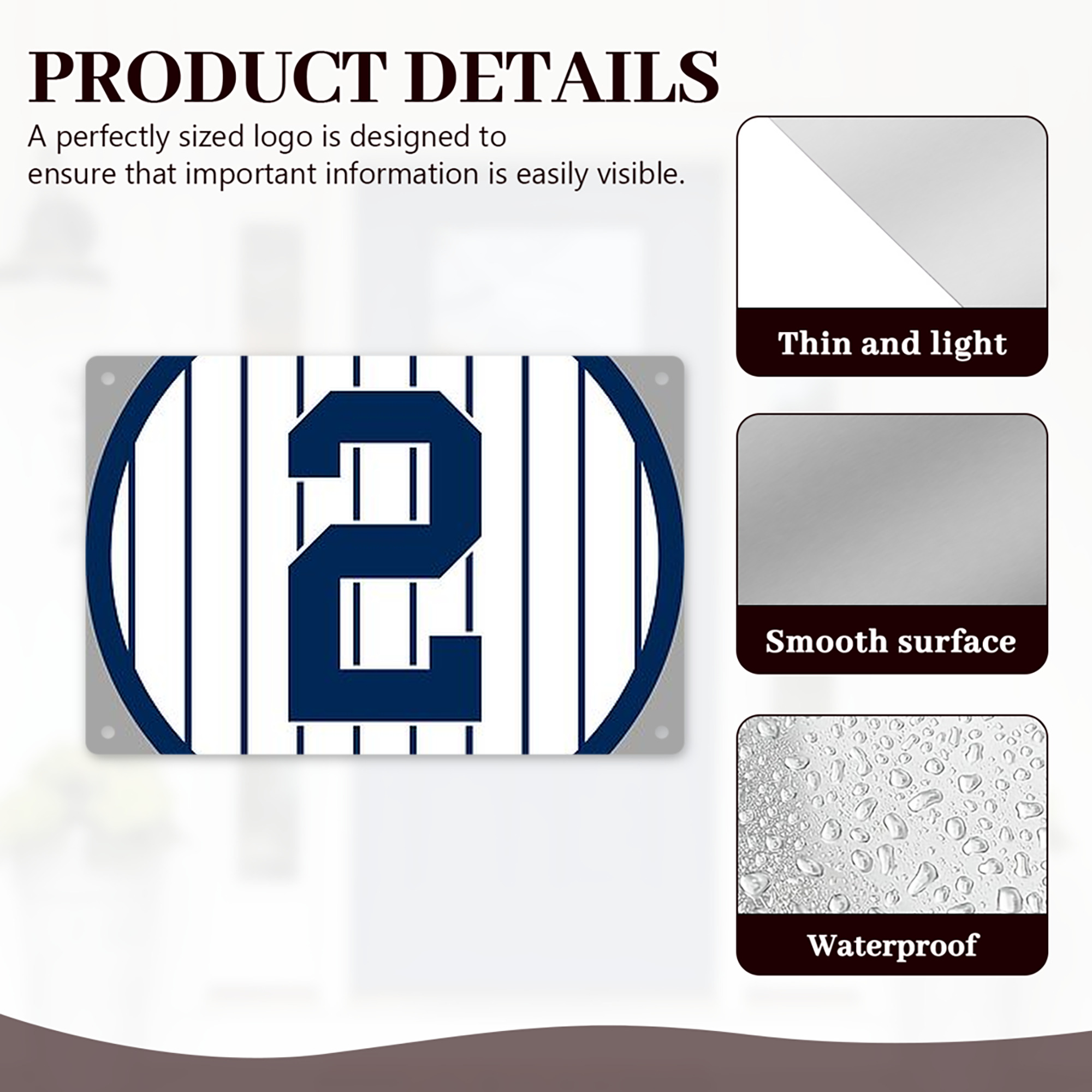 Derek Jeter 19 Decorative Aluminum Plaque – Horizontal Design – Durable, Stylish, Easy To Install – Ideal For Home, Office, Bar, And More