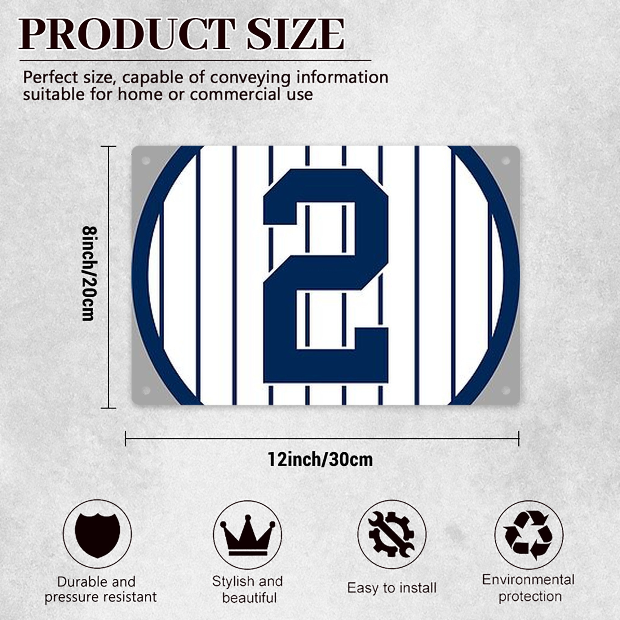 Derek Jeter 19 Decorative Aluminum Plaque – Horizontal Design – Durable, Stylish, Easy To Install – Ideal For Home, Office, Bar, And More