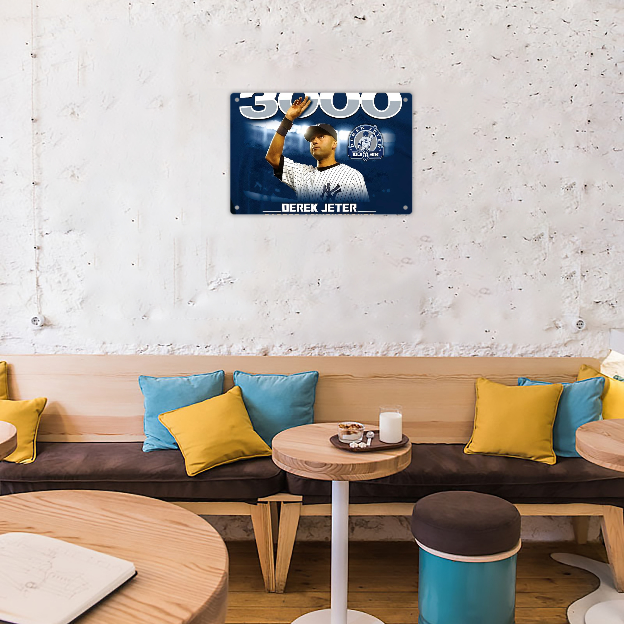 Derek Jeter 24 Decorative Aluminum Plaque – Horizontal Design – Durable, Stylish, Easy To Install – Ideal For Home, Office, Bar, And More