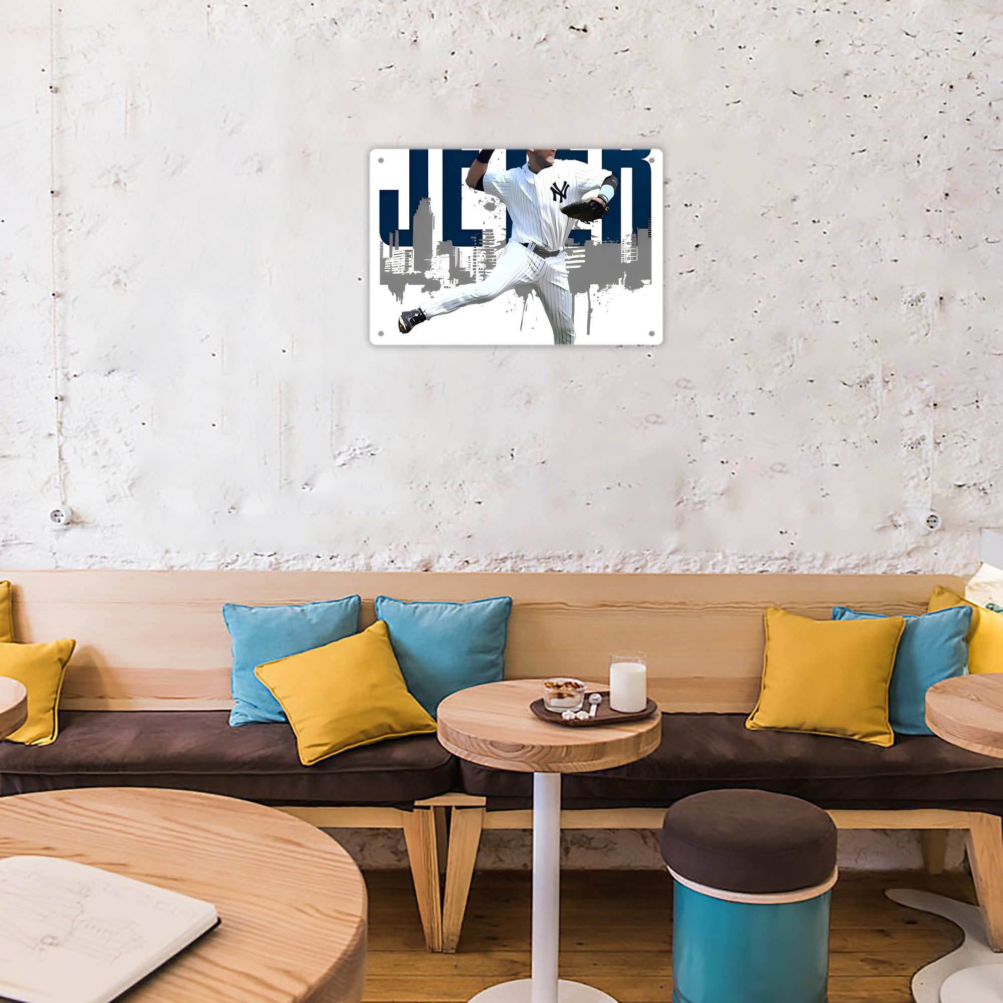 Derek Jeter 57 Decorative Aluminum Plaque – Horizontal Design – Durable, Stylish, Easy To Install – Ideal For Home, Office, Bar, And More