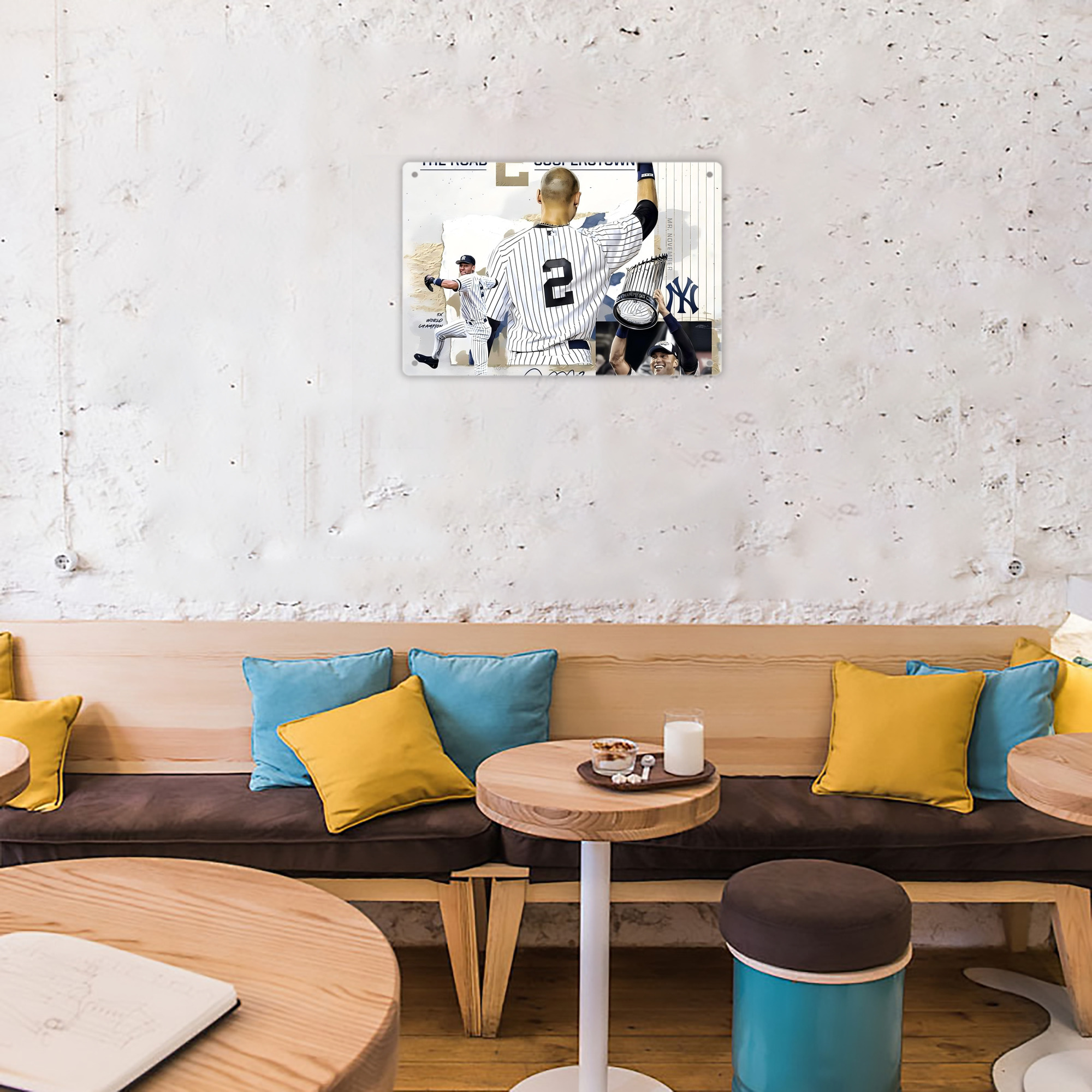 Derek Jeter 58 Decorative Aluminum Plaque – Horizontal Design – Durable, Stylish, Easy To Install – Ideal For Home, Office, Bar, And More