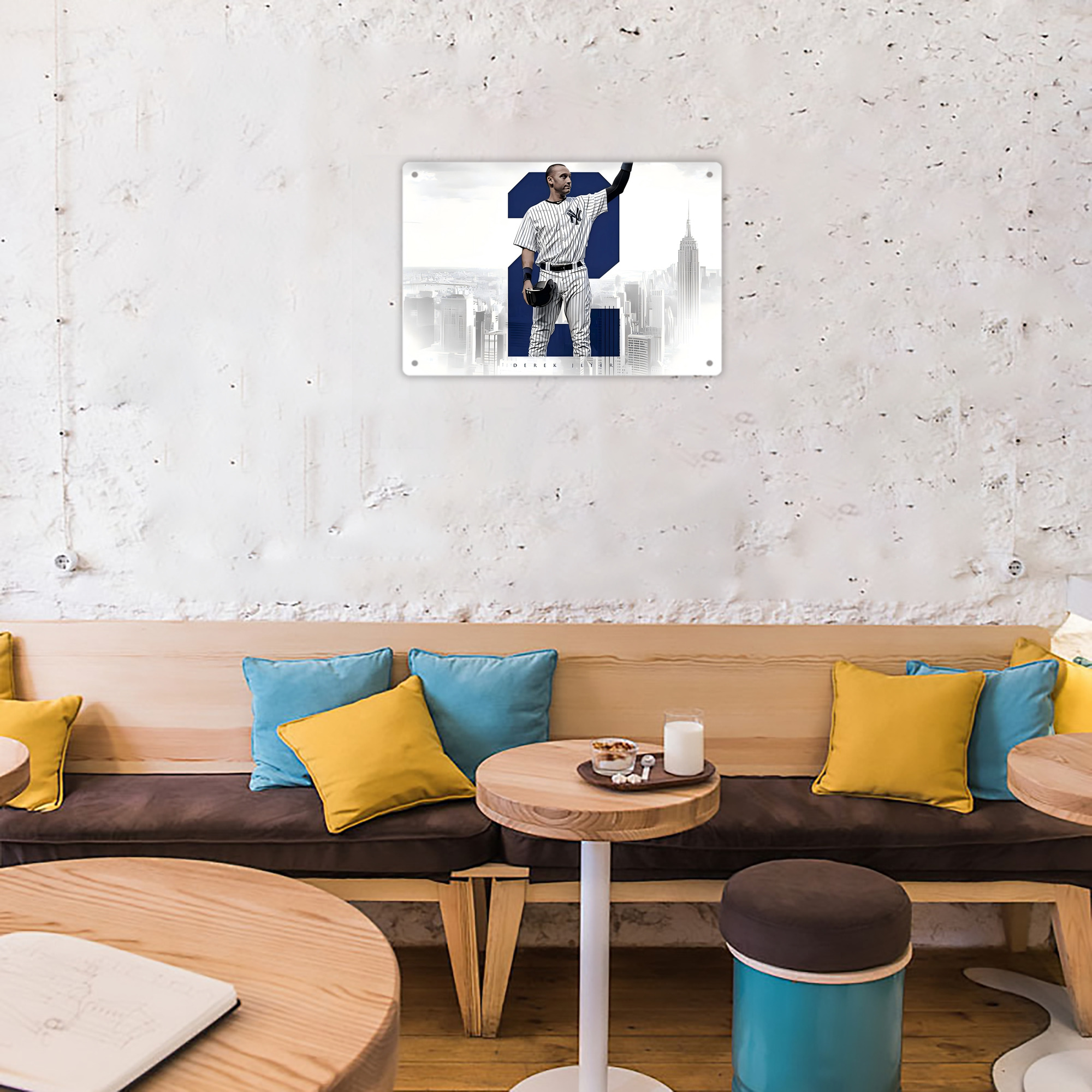 Derek Jeter 68 Decorative Aluminum Plaque – Horizontal Design – Durable, Stylish, Easy To Install – Ideal For Home, Office, Bar, And More