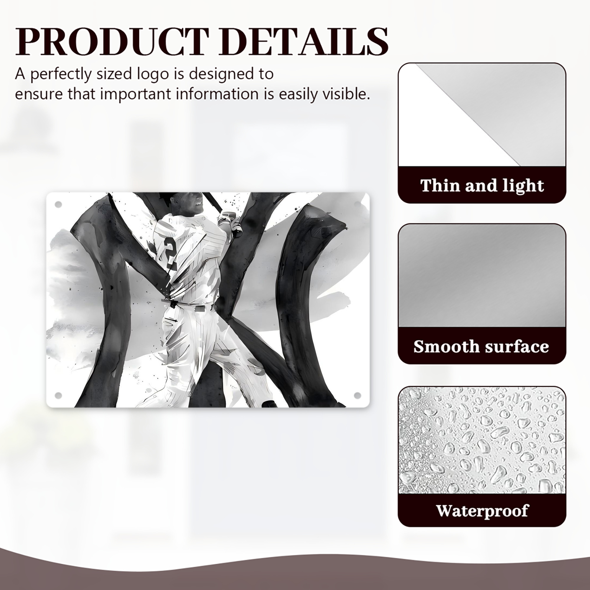 Derek Jeter 71 Decorative Aluminum Plaque – Horizontal Design – Durable, Stylish, Easy To Install – Ideal For Home, Office, Bar, And More