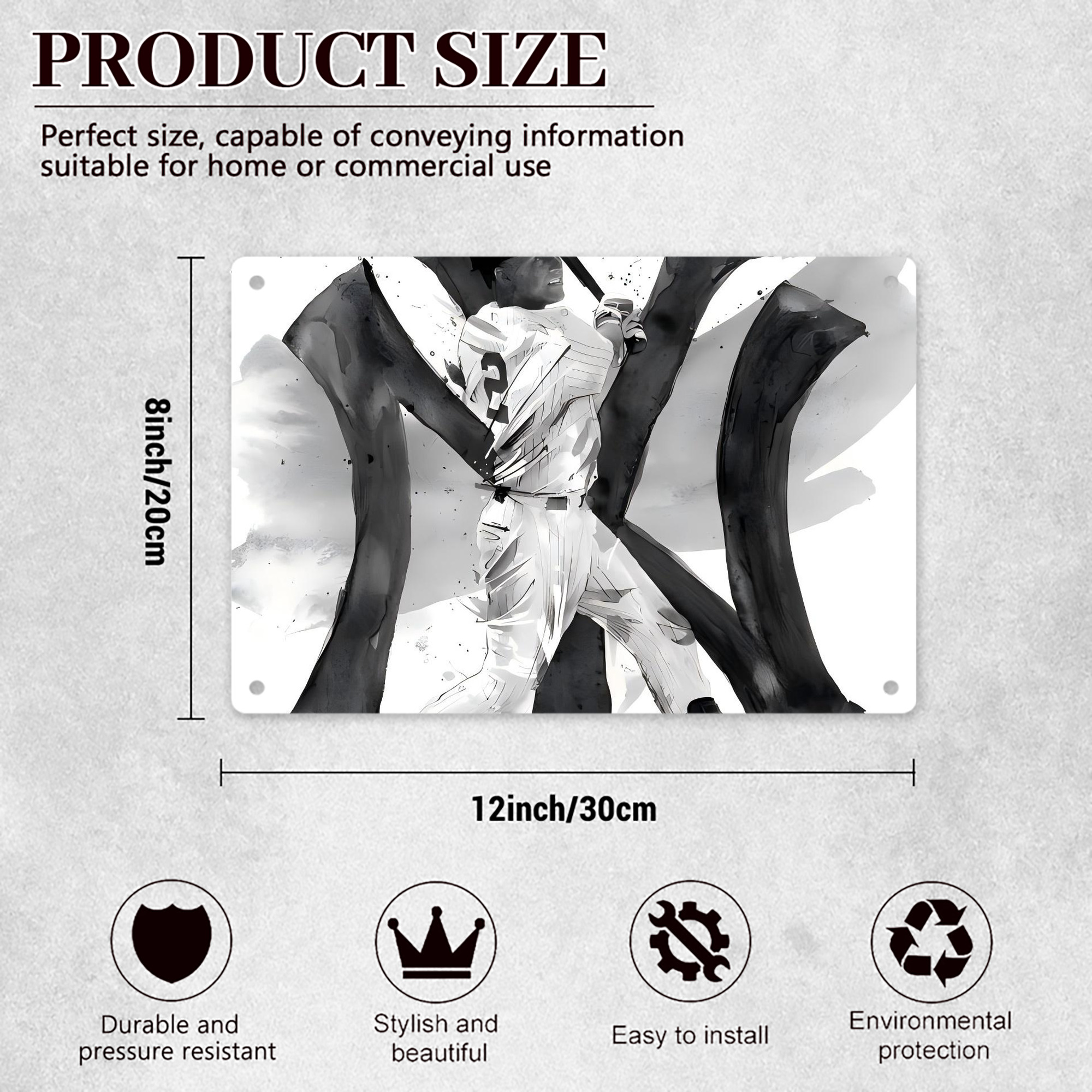 Derek Jeter 71 Decorative Aluminum Plaque – Horizontal Design – Durable, Stylish, Easy To Install – Ideal For Home, Office, Bar, And More