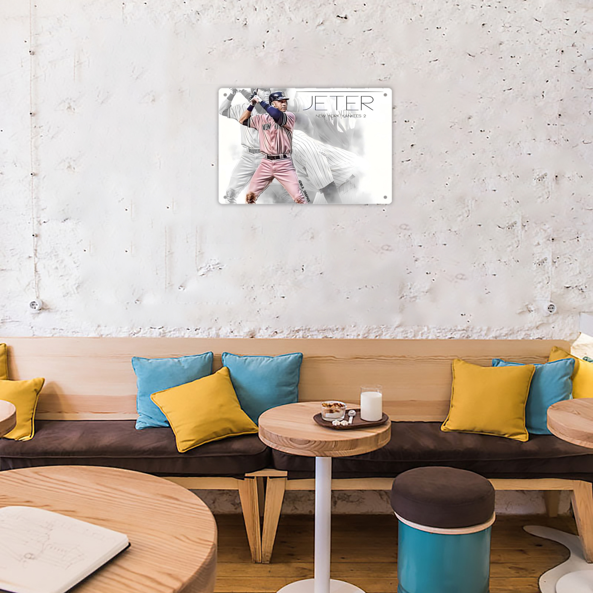 Derek Jeter 72 Decorative Aluminum Plaque – Horizontal Design – Durable, Stylish, Easy To Install – Ideal For Home, Office, Bar, And More