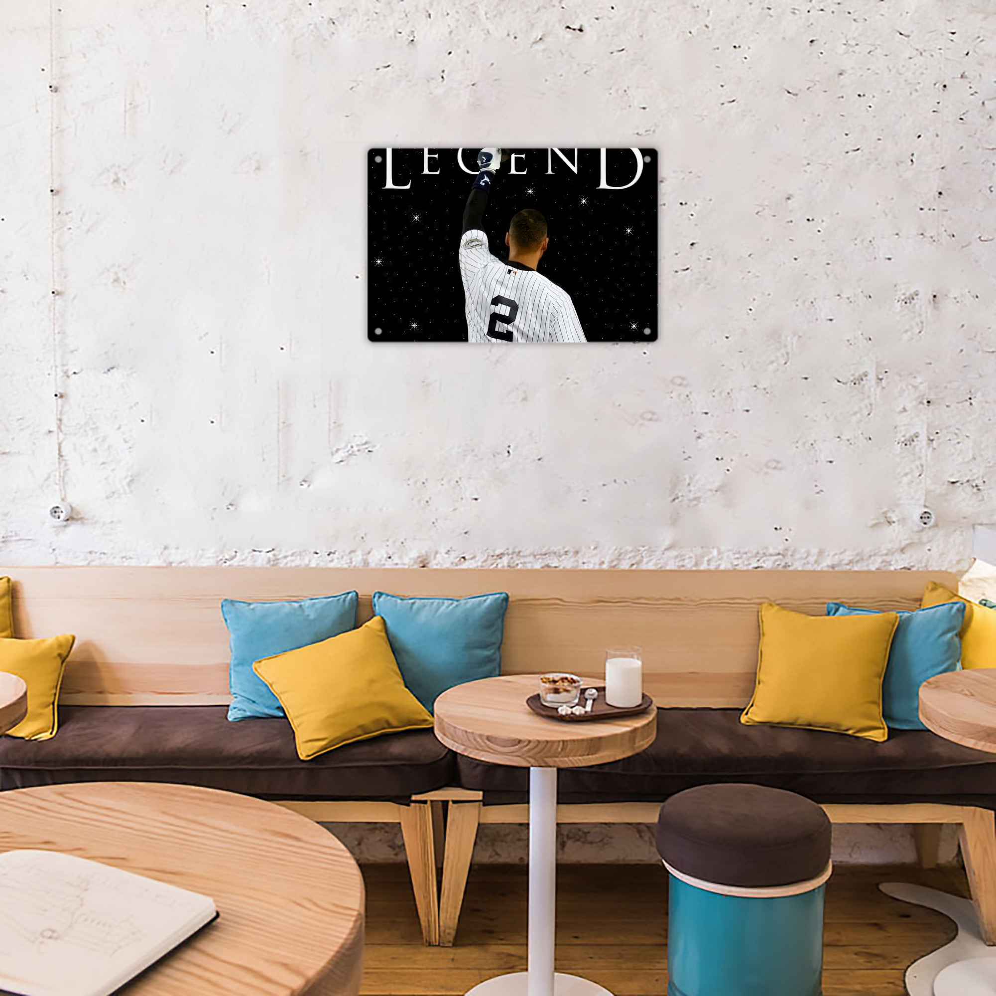 Derek Jeter 73 Decorative Aluminum Plaque – Horizontal Design – Durable, Stylish, Easy To Install – Ideal For Home, Office, Bar, And More