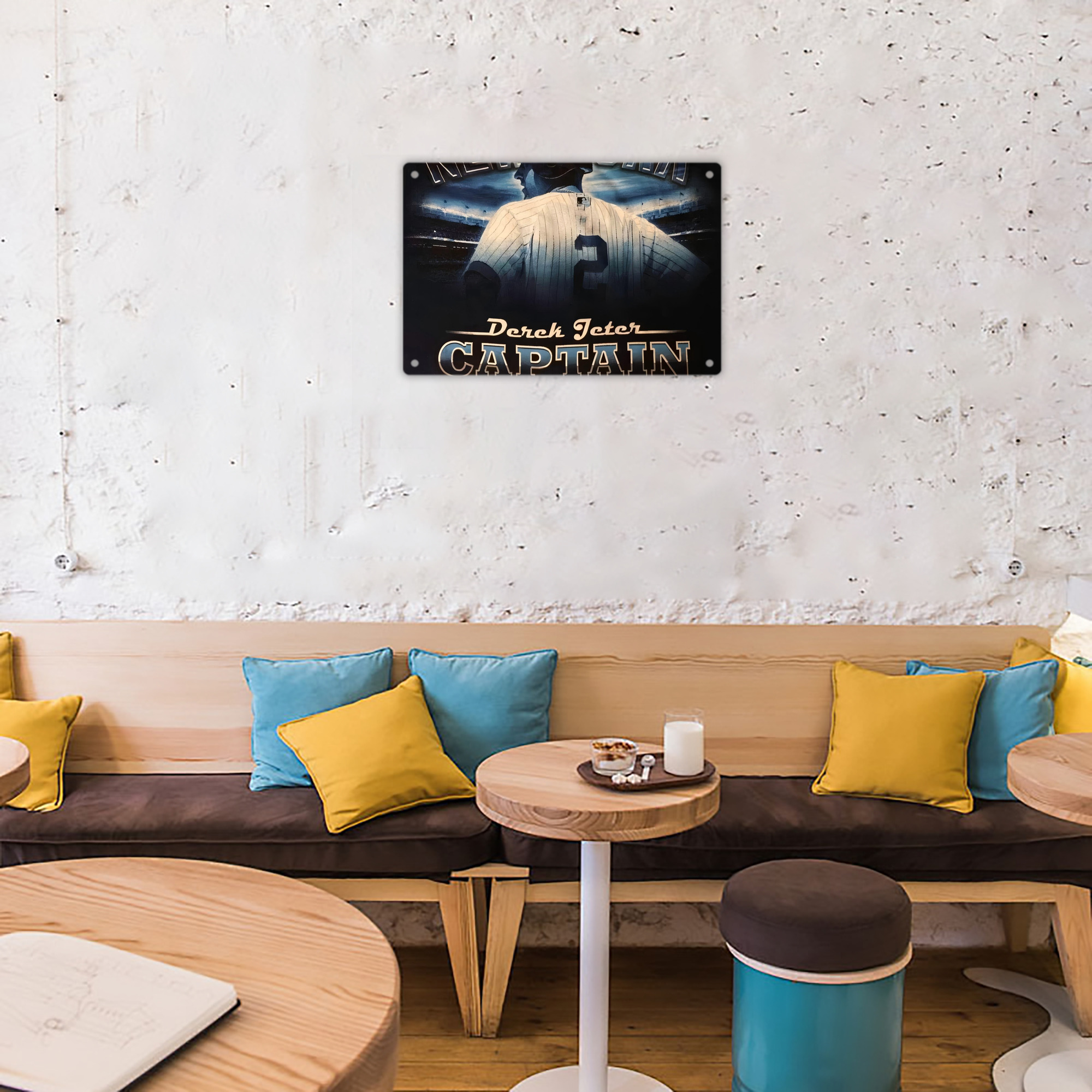 Derek Jeter 74 Decorative Aluminum Plaque – Horizontal Design – Durable, Stylish, Easy To Install – Ideal For Home, Office, Bar, And More