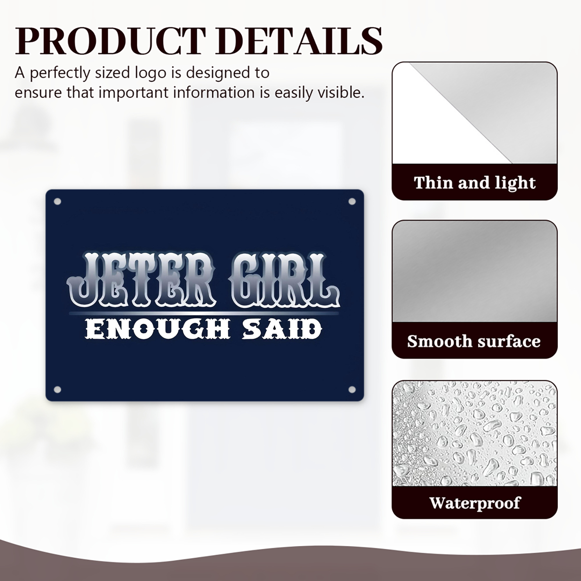 Derek Jeter 101 Decorative Aluminum Plaque – Horizontal Design – Durable, Stylish, Easy To Install – Ideal For Home, Office, Bar, And More