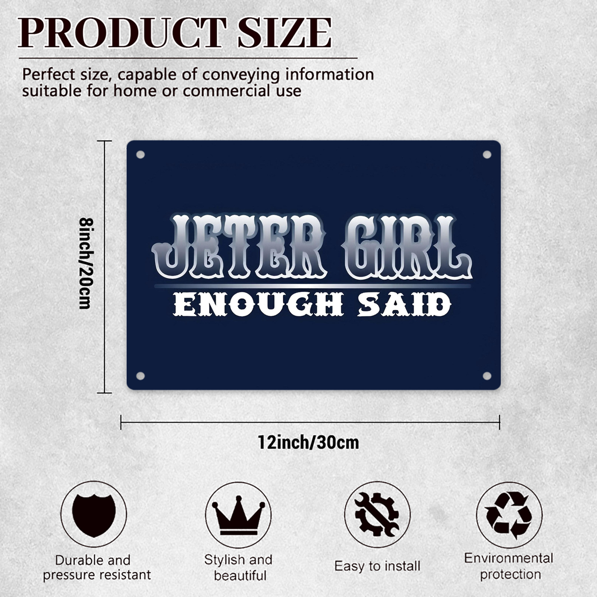 Derek Jeter 101 Decorative Aluminum Plaque – Horizontal Design – Durable, Stylish, Easy To Install – Ideal For Home, Office, Bar, And More