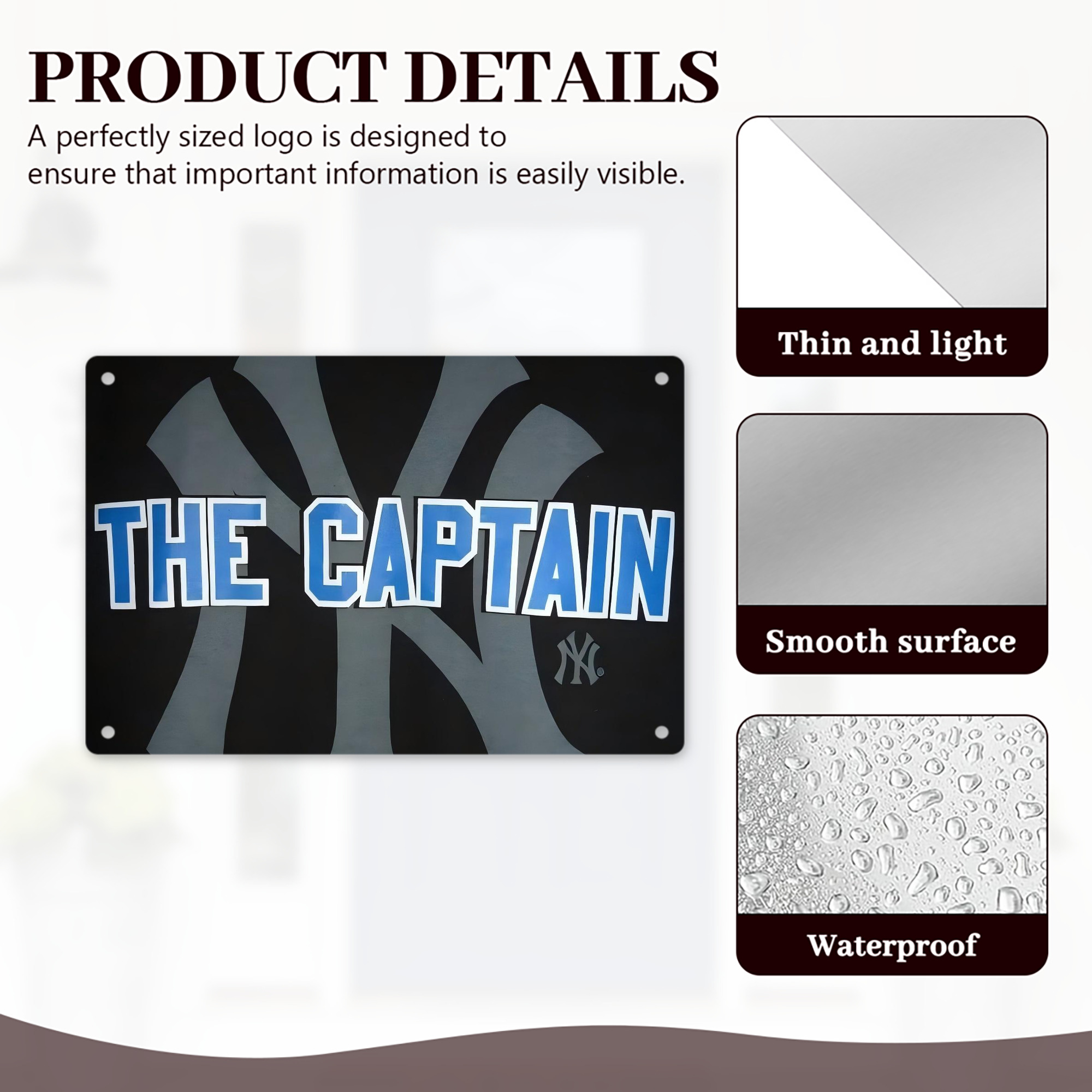 Derek Jeter 103 Decorative Aluminum Plaque – Horizontal Design – Durable, Stylish, Easy To Install – Ideal For Home, Office, Bar, And More