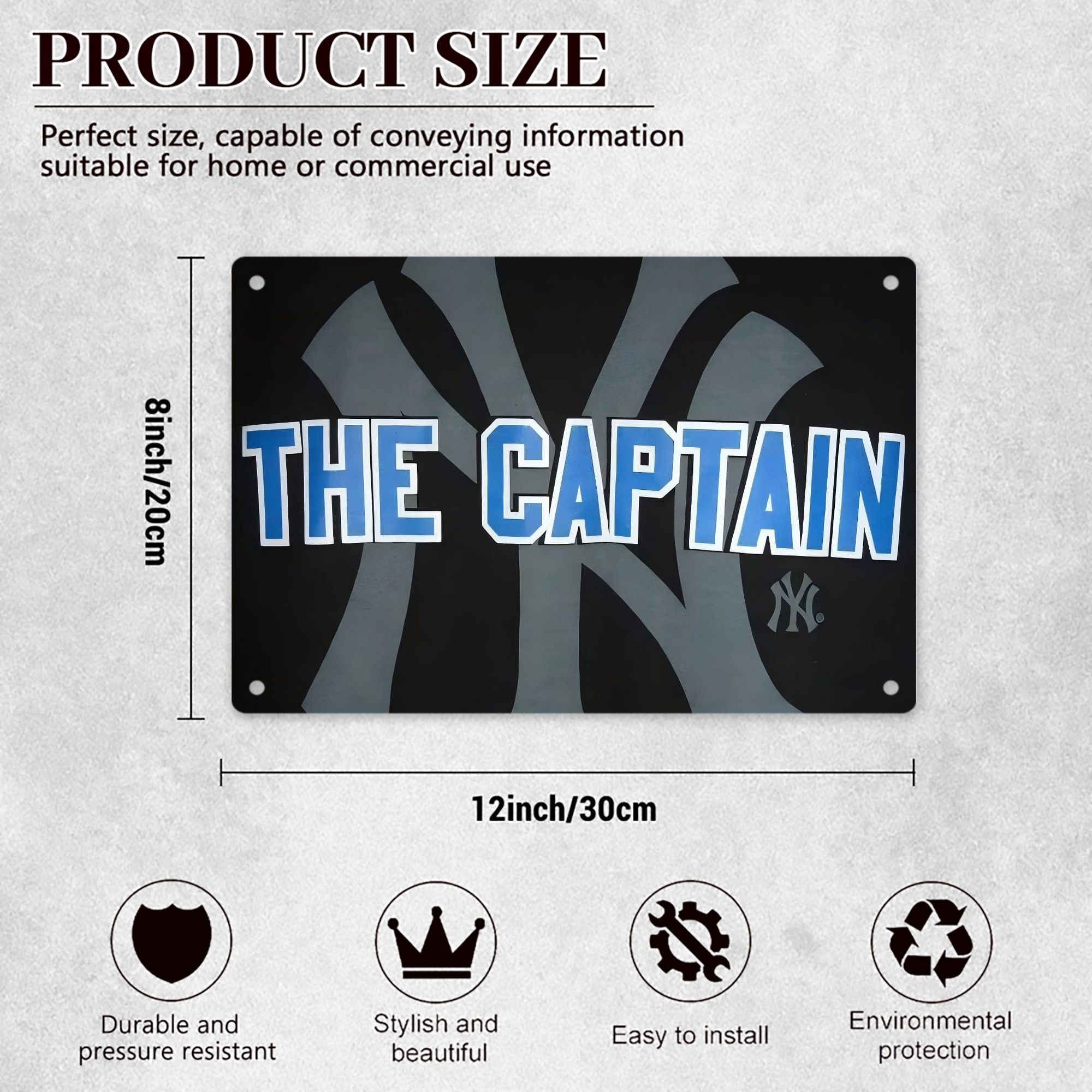 Derek Jeter 103 Decorative Aluminum Plaque – Horizontal Design – Durable, Stylish, Easy To Install – Ideal For Home, Office, Bar, And More