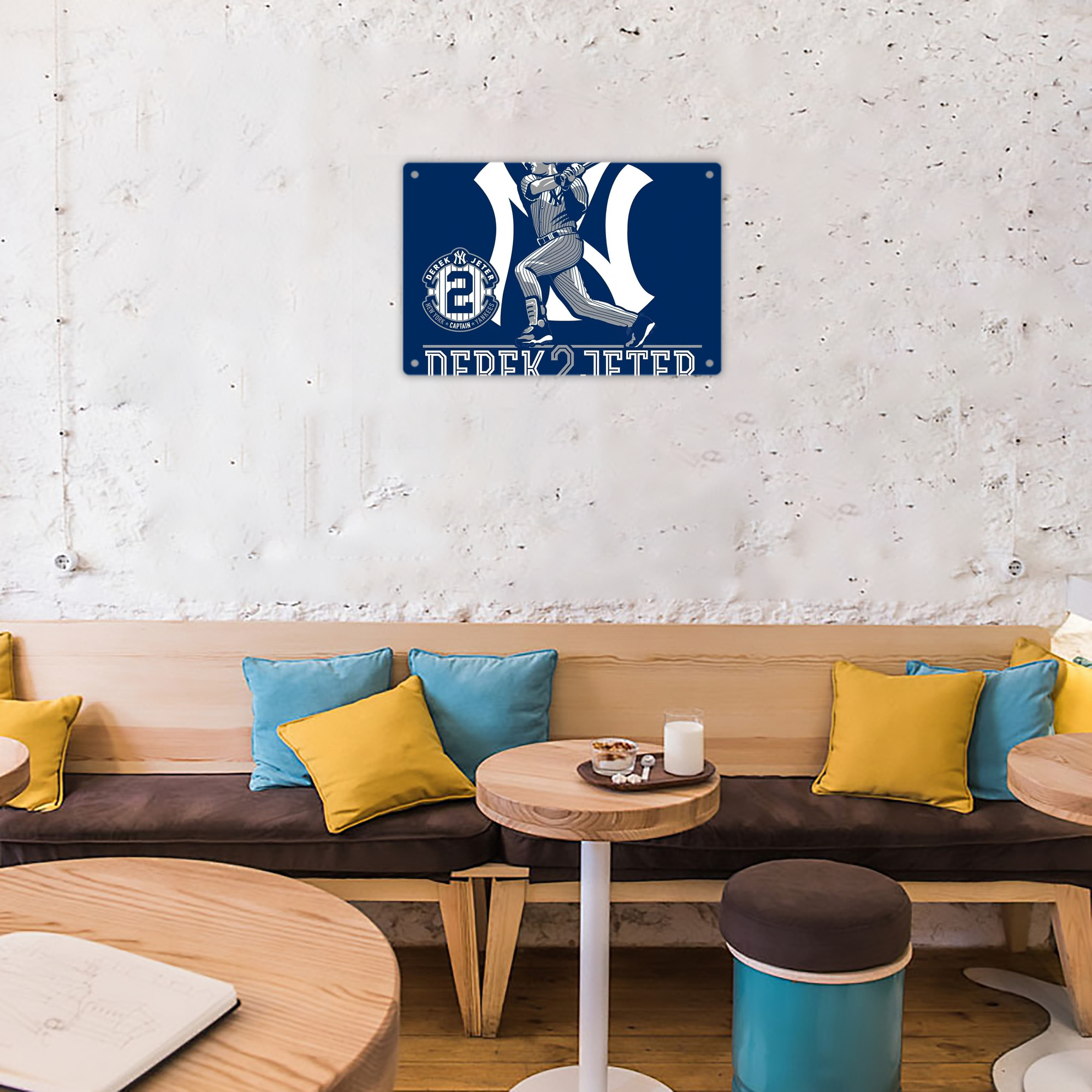 Derek Jeter 104 Decorative Aluminum Plaque – Horizontal Design – Durable, Stylish, Easy To Install – Ideal For Home, Office, Bar, And More