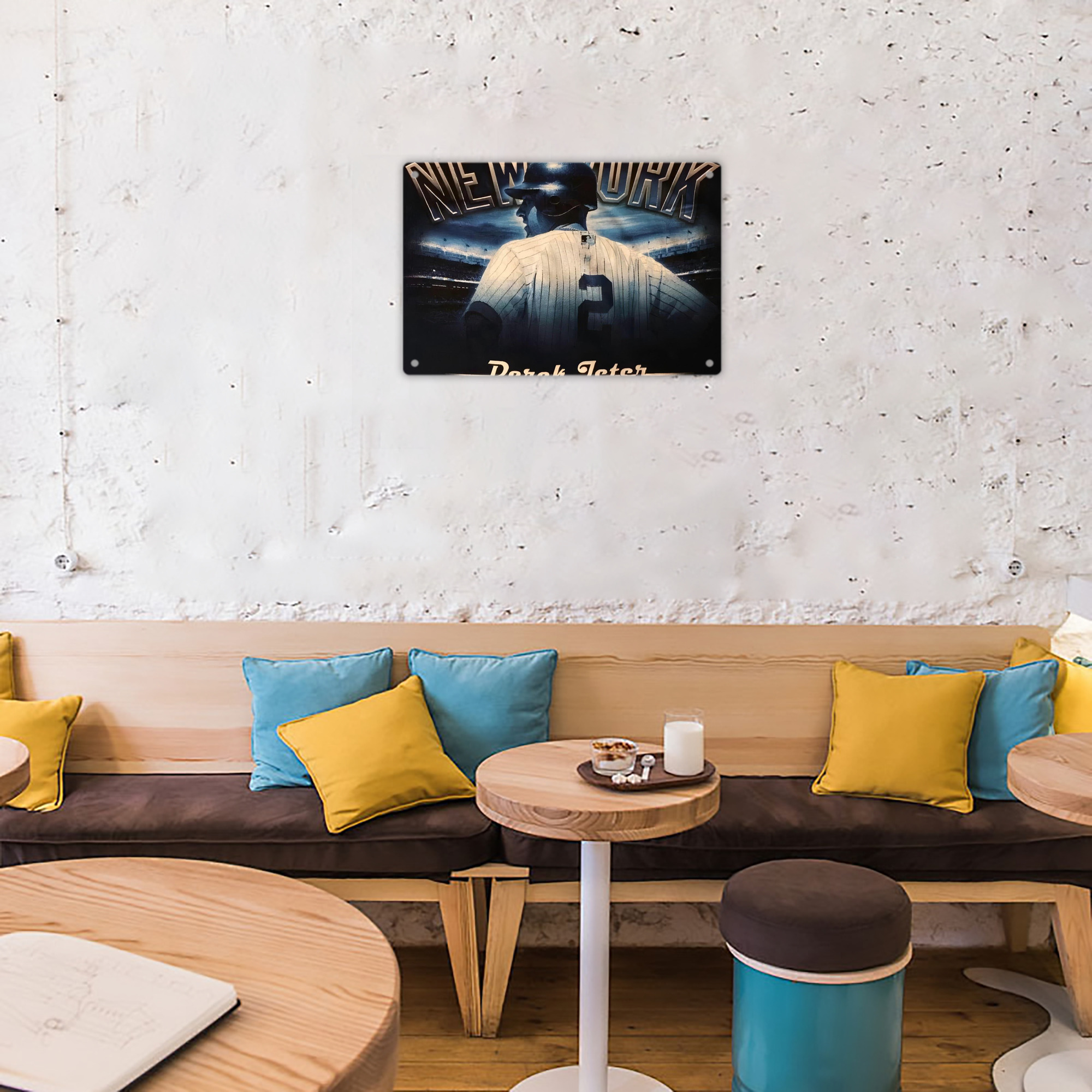 Derek Jeter 114 Decorative Aluminum Plaque – Horizontal Design – Durable, Stylish, Easy To Install – Ideal For Home, Office, Bar, And More