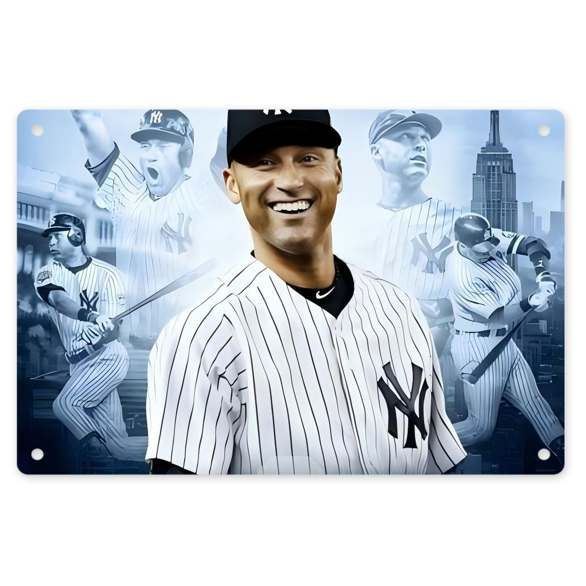 Derek Jeter 21 Decorative Aluminum Plaque – Horizontal Design – Durable, Stylish, Easy To Install – Ideal For Home, Office, Bar, And More
