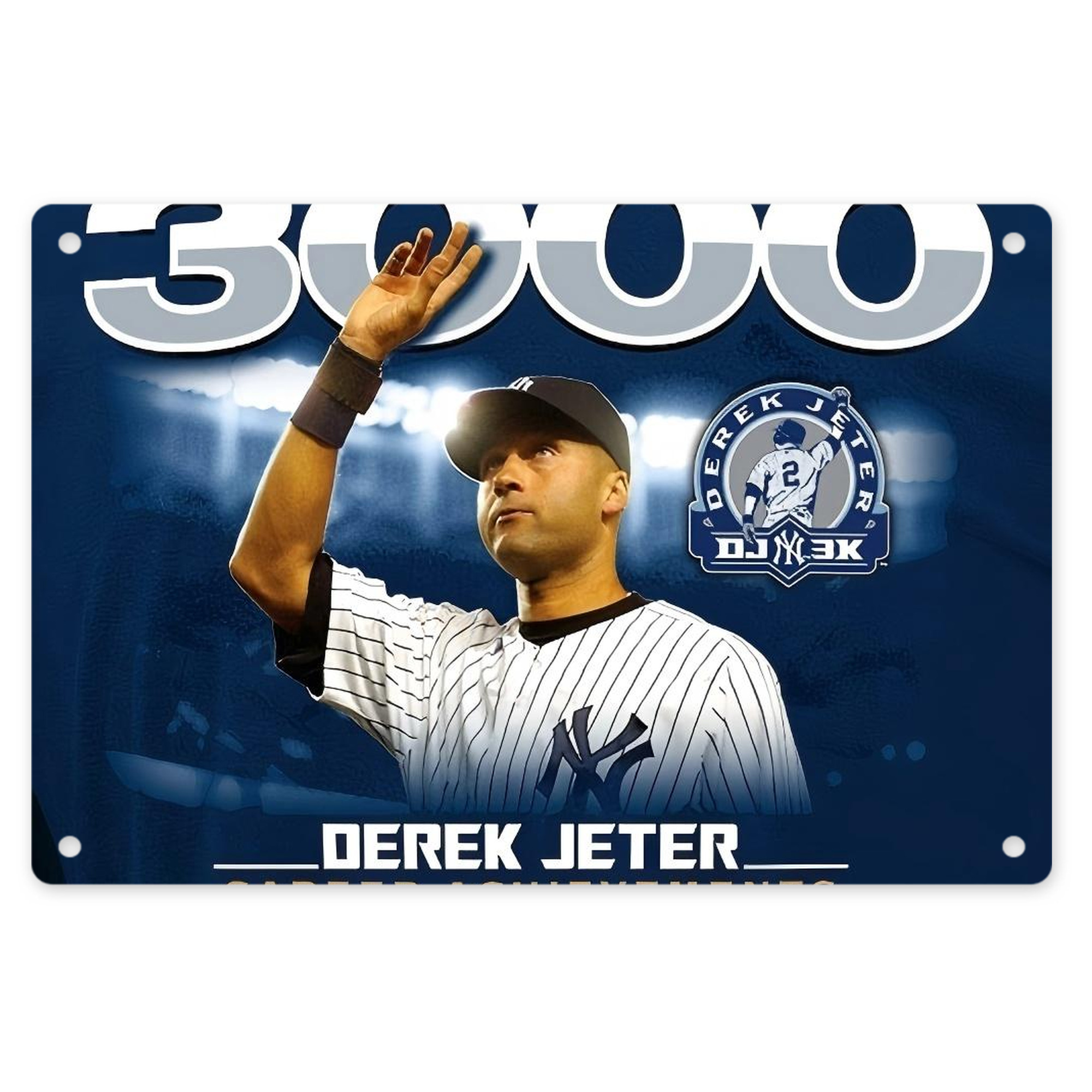 Derek Jeter 24 Decorative Aluminum Plaque – Horizontal Design – Durable, Stylish, Easy To Install – Ideal For Home, Office, Bar, And More