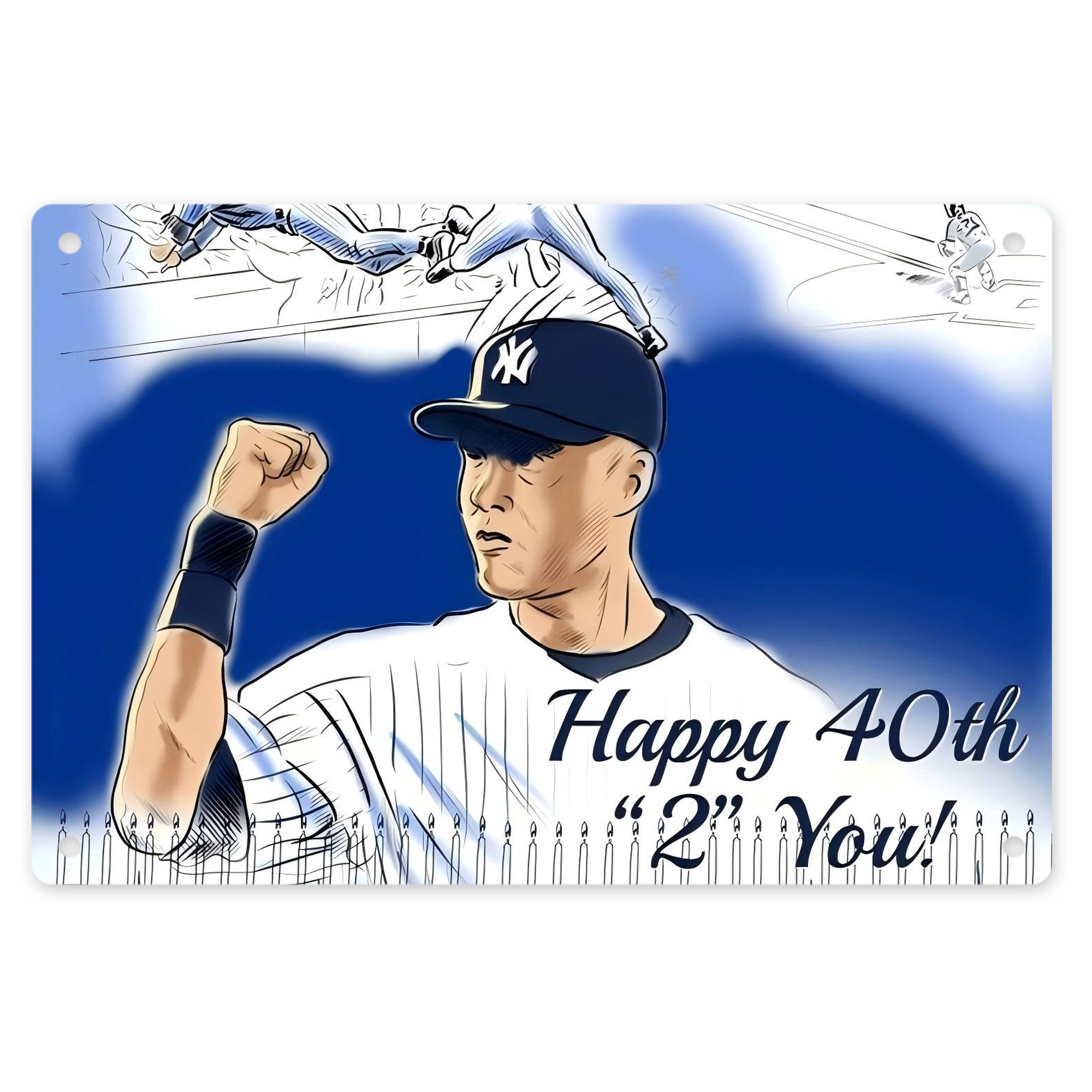 Derek Jeter 69 Decorative Aluminum Plaque – Horizontal Design – Durable, Stylish, Easy To Install – Ideal For Home, Office, Bar, And More