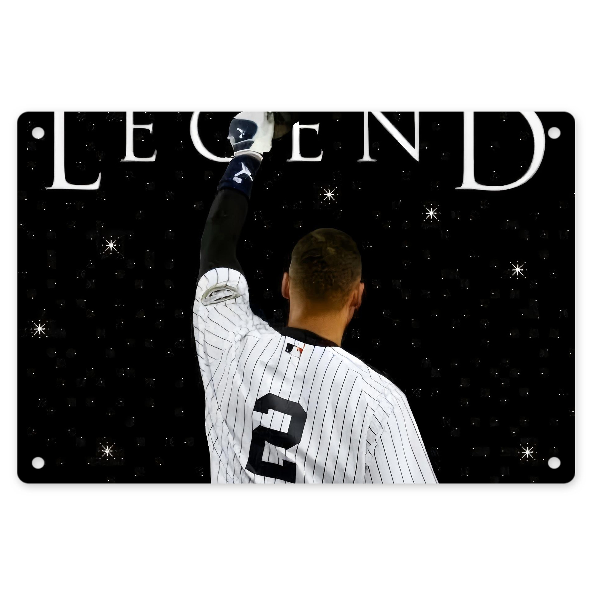 Derek Jeter 73 Decorative Aluminum Plaque – Horizontal Design – Durable, Stylish, Easy To Install – Ideal For Home, Office, Bar, And More