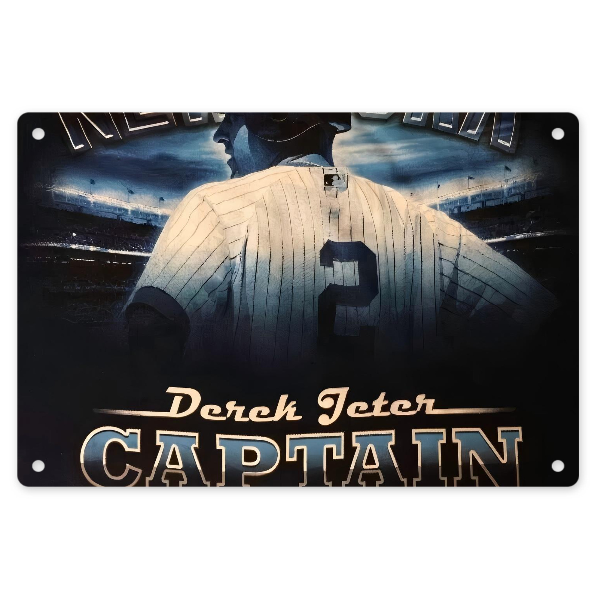 Derek Jeter 74 Decorative Aluminum Plaque – Horizontal Design – Durable, Stylish, Easy To Install – Ideal For Home, Office, Bar, And More