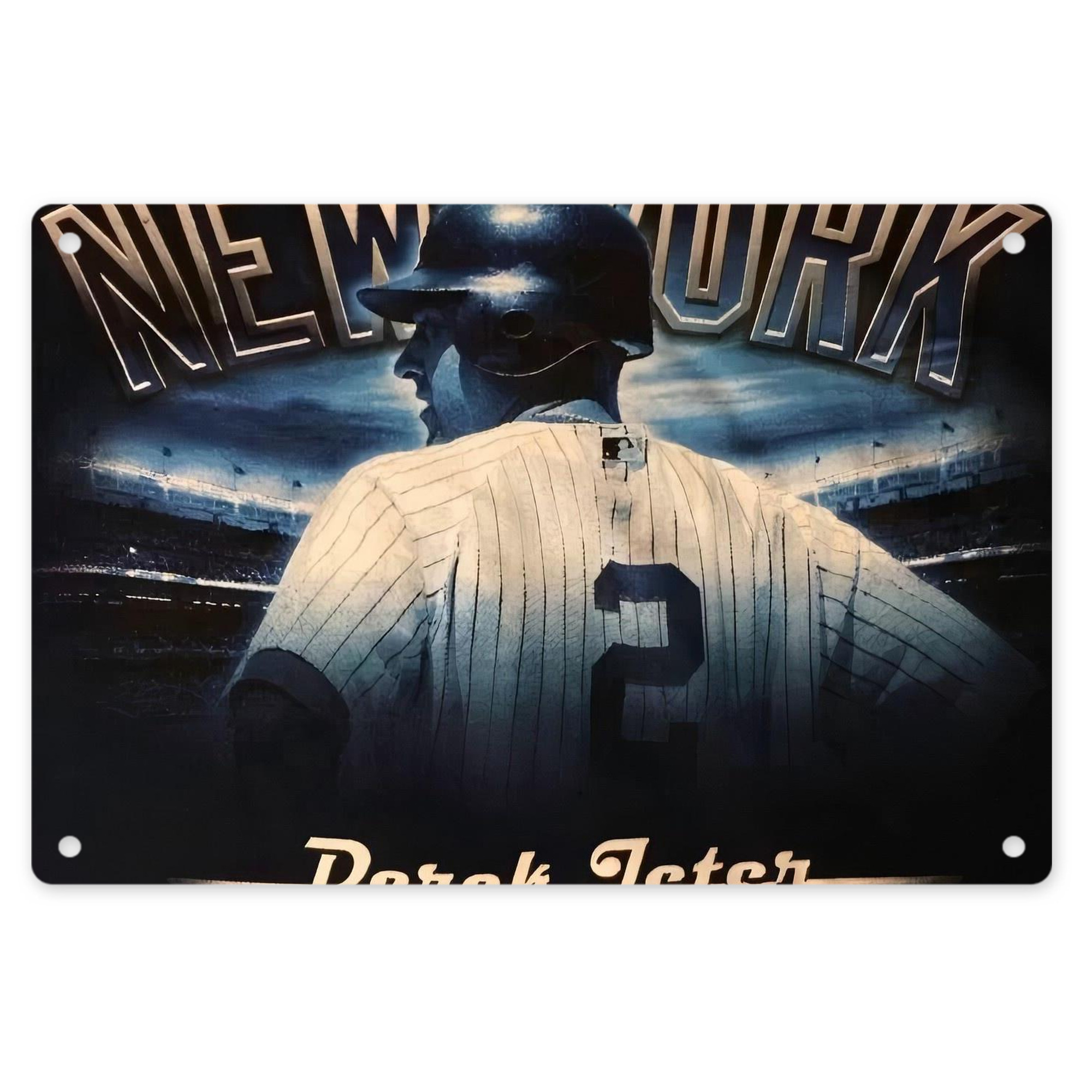 Derek Jeter 114 Decorative Aluminum Plaque – Horizontal Design – Durable, Stylish, Easy To Install – Ideal For Home, Office, Bar, And More