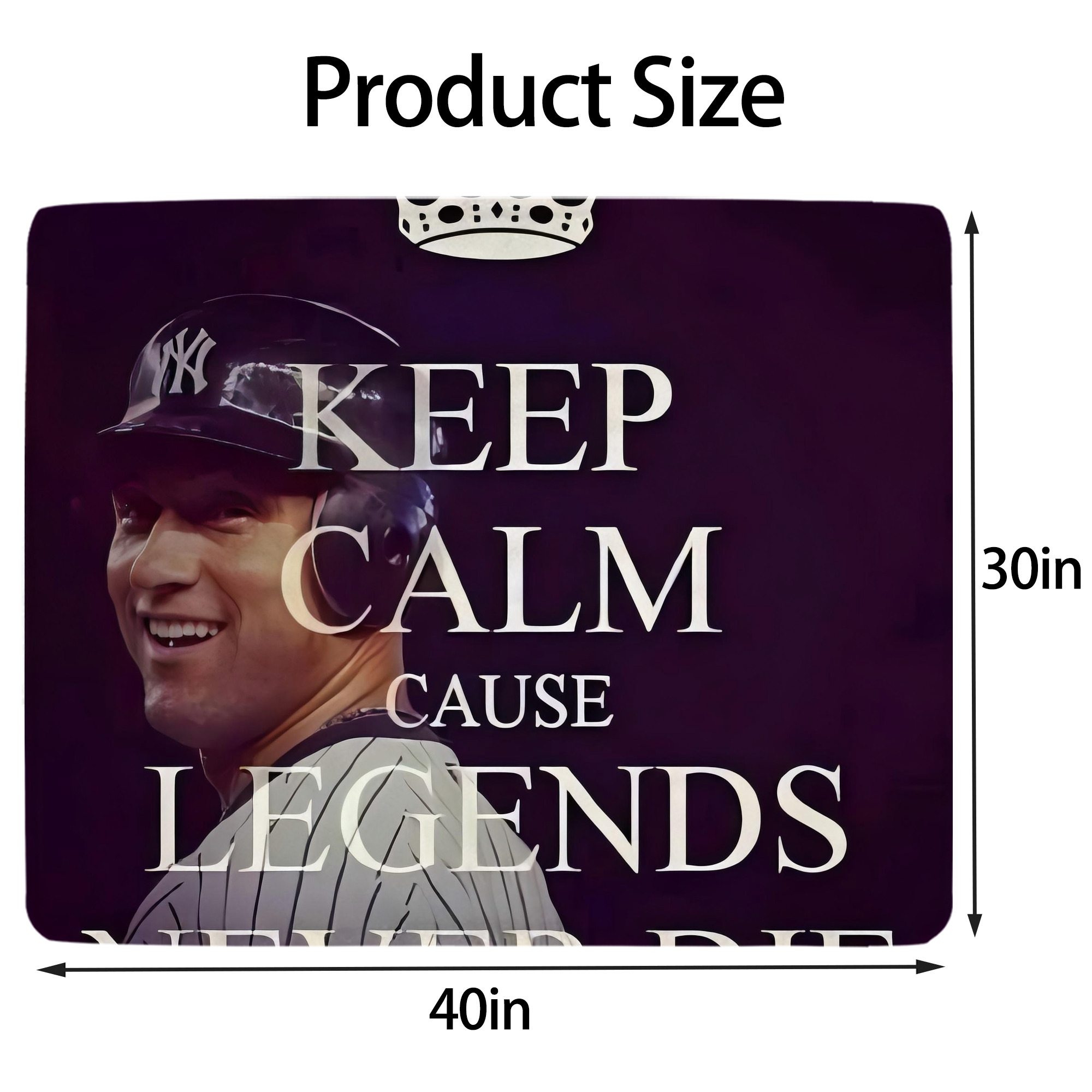 Derek Jeter 70 Soft Plush Fleece Blanket 30x40 Inch - 300GSM Flannel, Ultra Soft & Warm, Lightweight & Durable, Perfect For Kids, Adults, Couch, Bed, Camping, Travel, Gift For Family & Friends