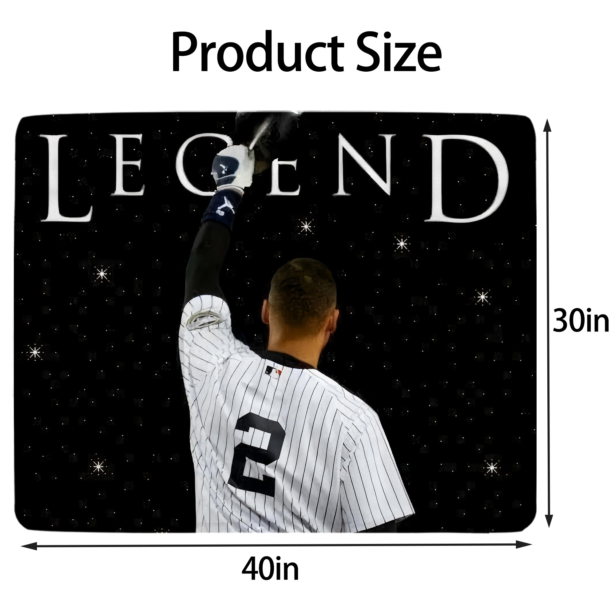 Derek Jeter 73 Soft Plush Fleece Blanket 30x40 Inch - 300GSM Flannel, Ultra Soft & Warm, Lightweight & Durable, Perfect For Kids, Adults, Couch, Bed, Camping, Travel, Gift For Family & Friends