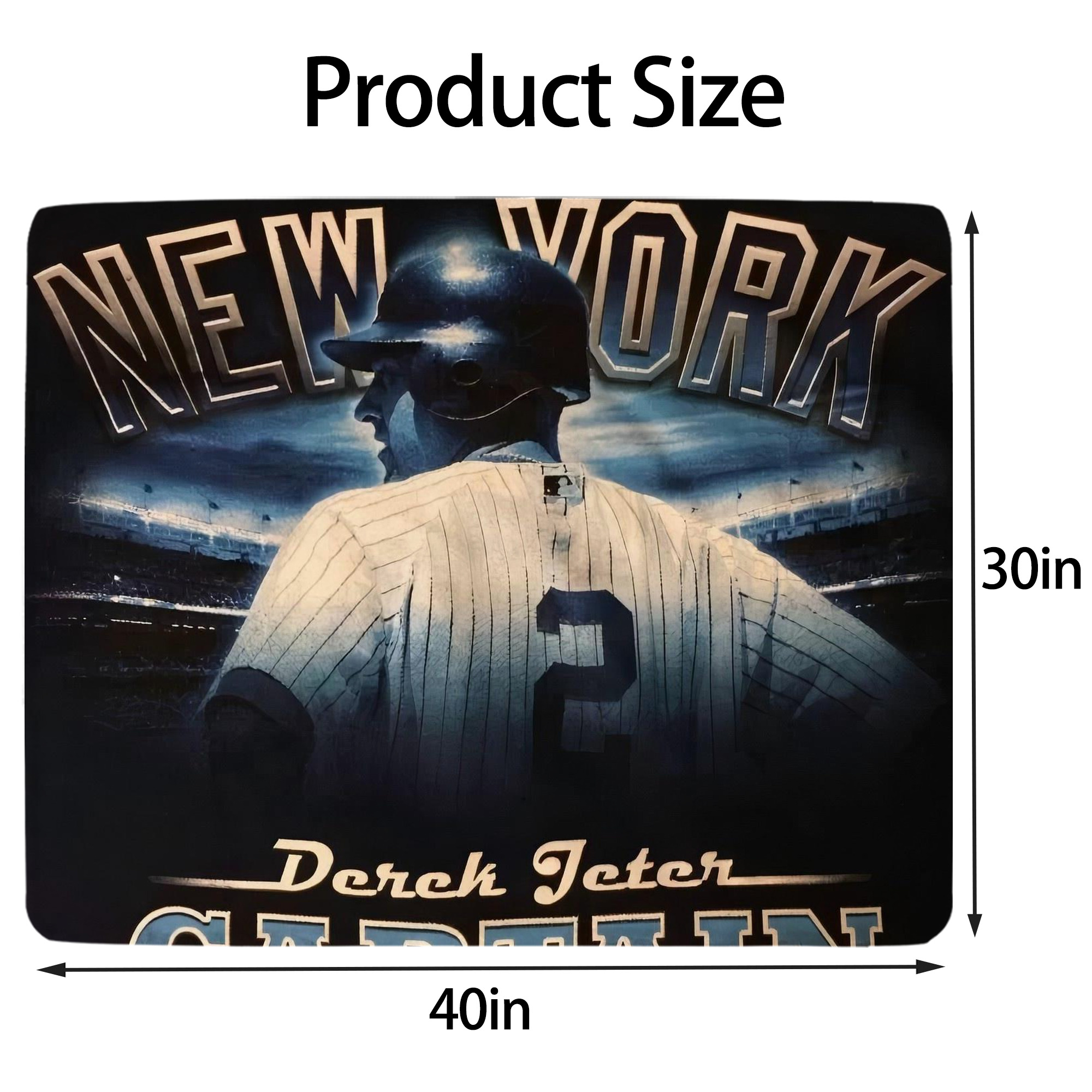 Derek Jeter 114 Soft Plush Fleece Blanket 30x40 Inch - 300GSM Flannel, Ultra Soft & Warm, Lightweight & Durable, Perfect For Kids, Adults, Couch, Bed, Camping, Travel, Gift For Family & Friends
